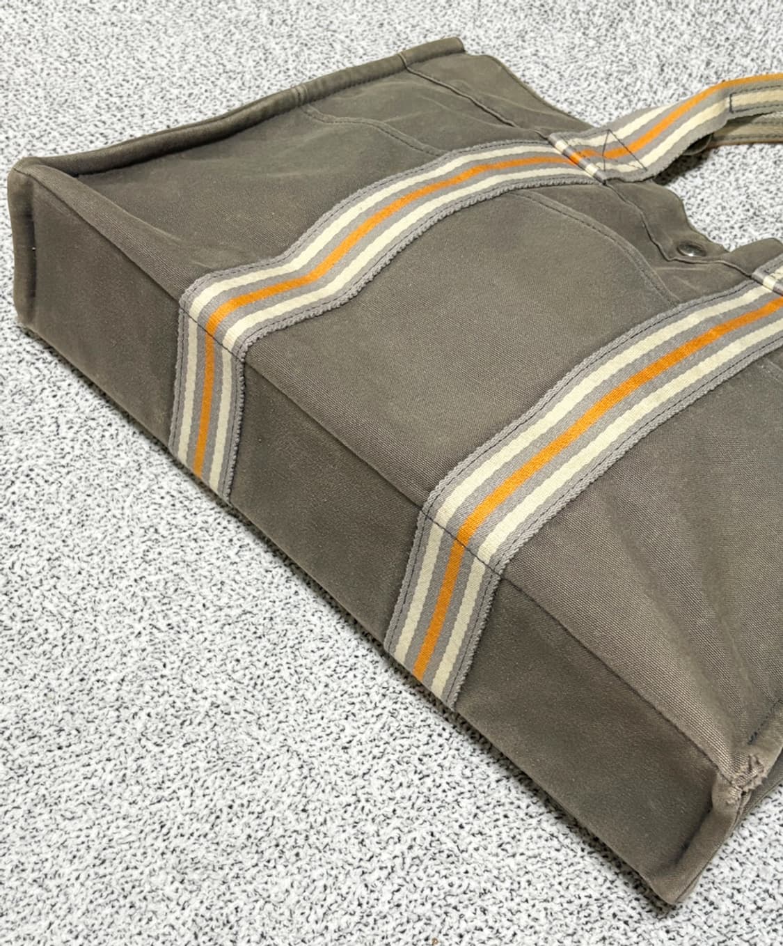 에르메스 2001 긴자 스토어 한정 후루토 캔버스 토트백 그레이/오렌지 상품이미지9