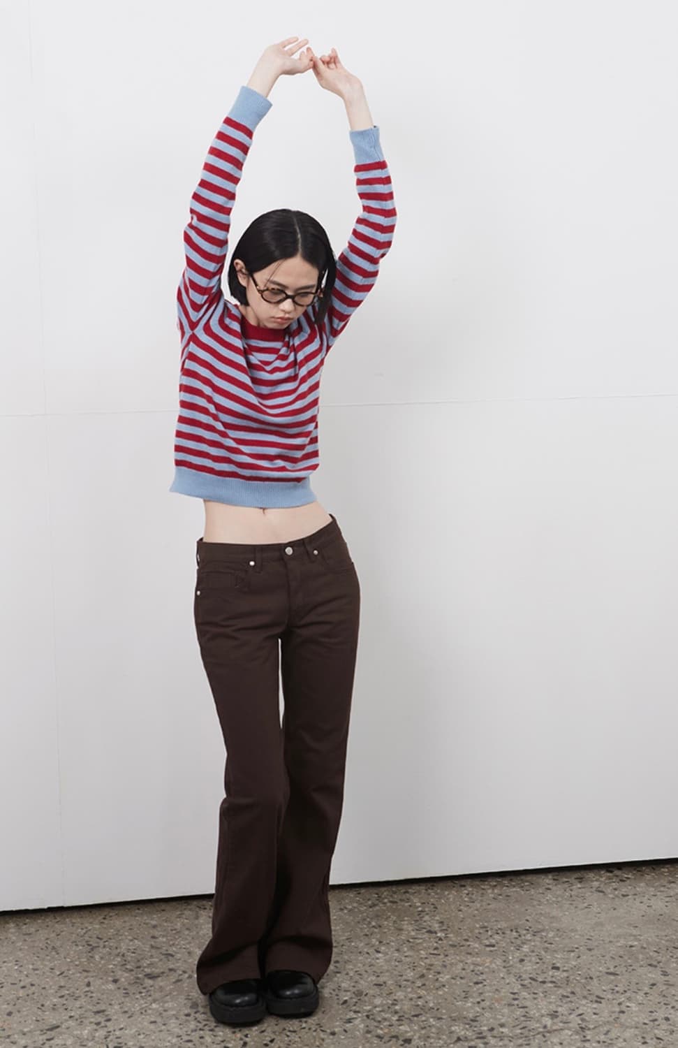 오헤시오 브라운 부츠컷 코튼 팬츠  상품이미지4