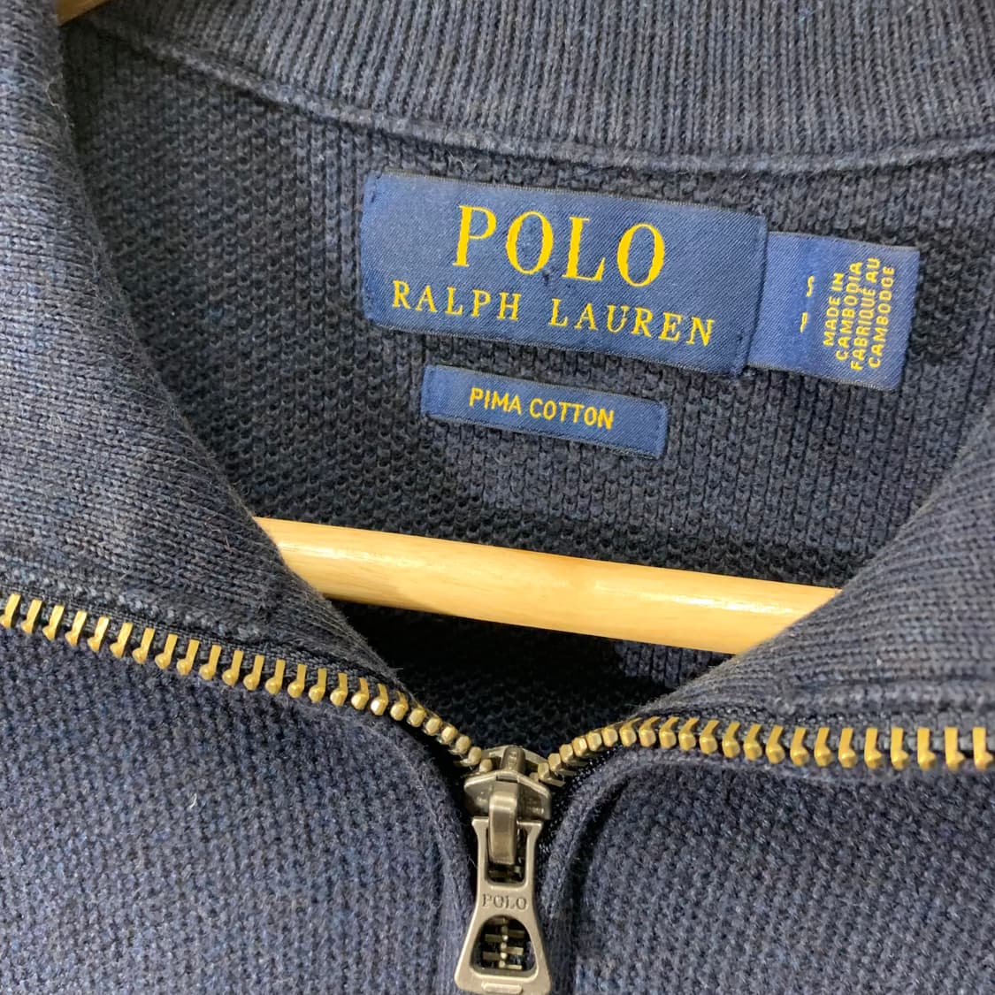 폴로 와플 피마코튼 반집업 니트 상품이미지3