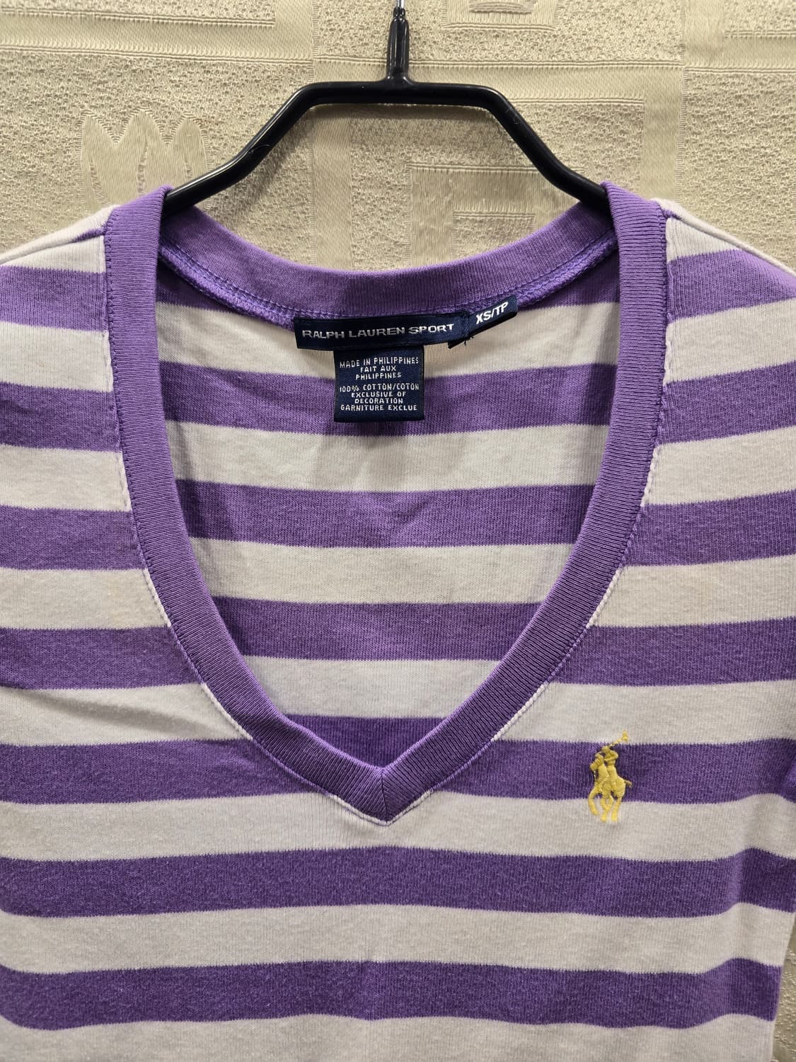 랄프로렌 퍼플 스트라이프 반팔티 XS(44) 상품이미지2