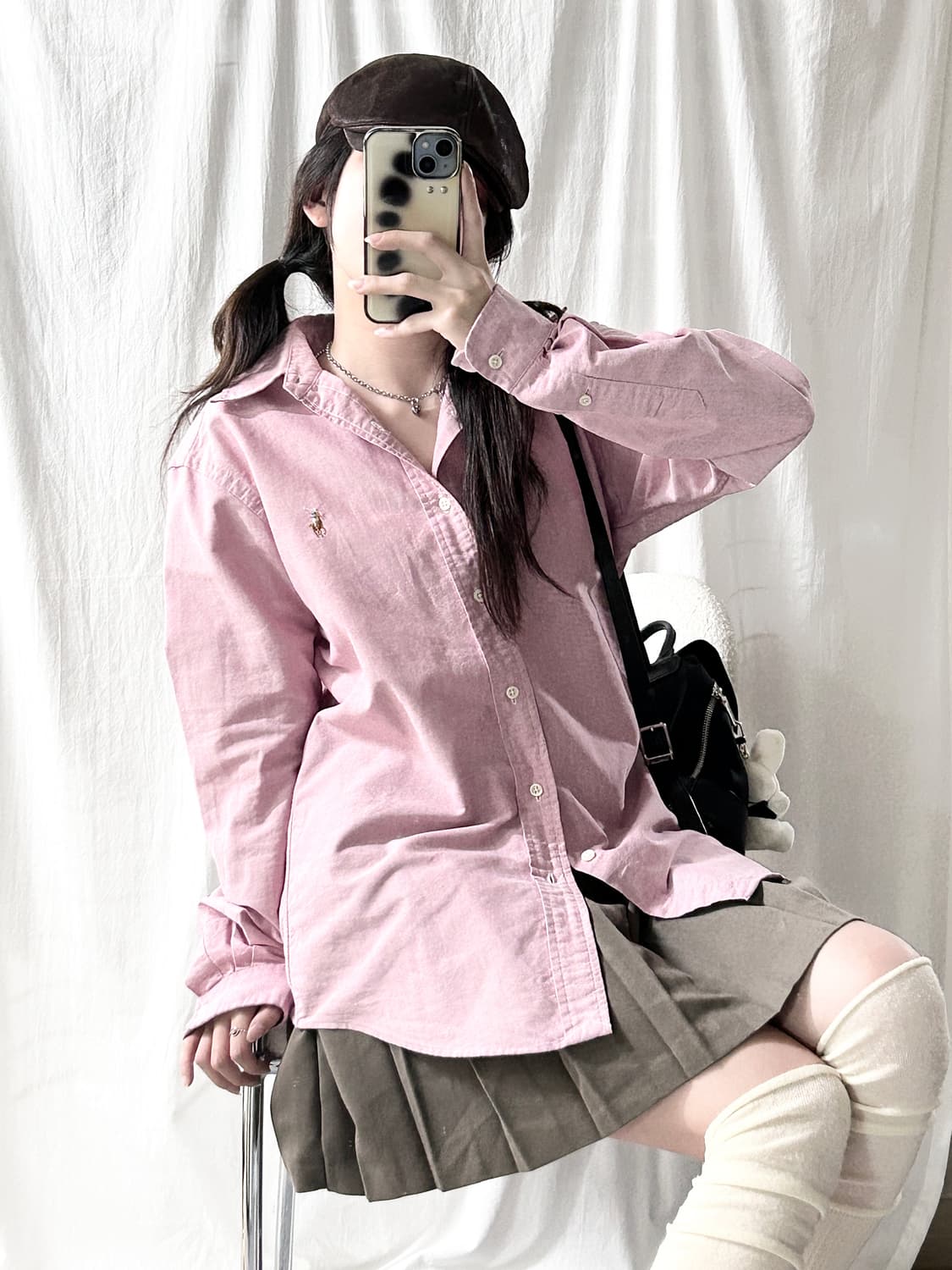 폴로 멀티포니 핑크셔츠 상품이미지1