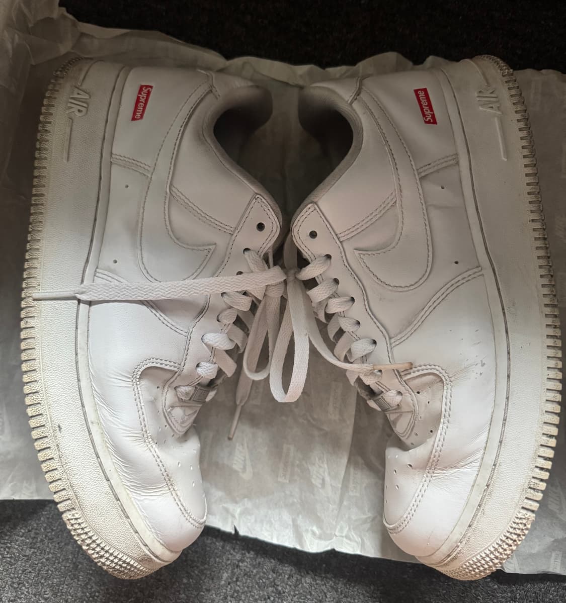 나이키 슈프림에어포스1 로우 화이트 270 (슈프림포스) 상품이미지3