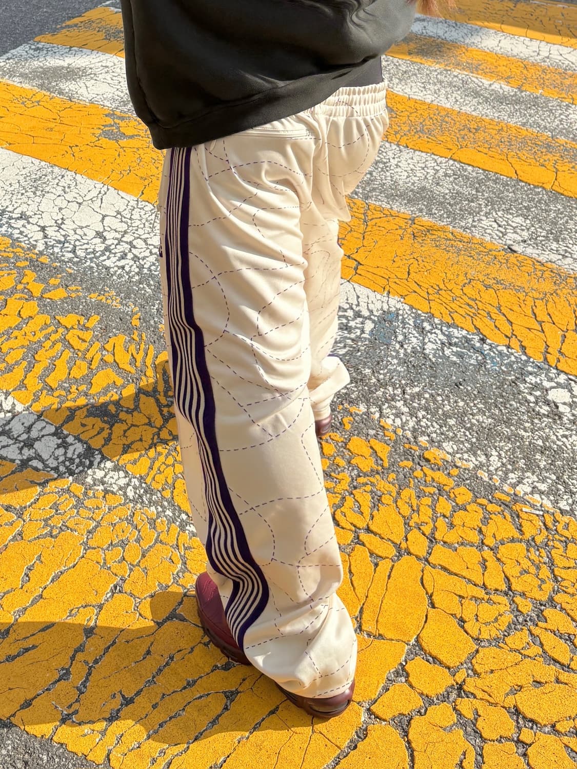 NEEDLES X DC  콜라보 아이보리• 퍼플 트랙팬츠  상품이미지3