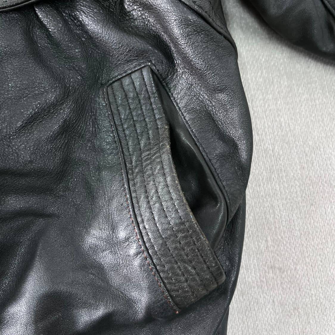 100 아메리칸 빈티지 90s 투웨이 퍼카라 가죽 자켓  상품이미지7