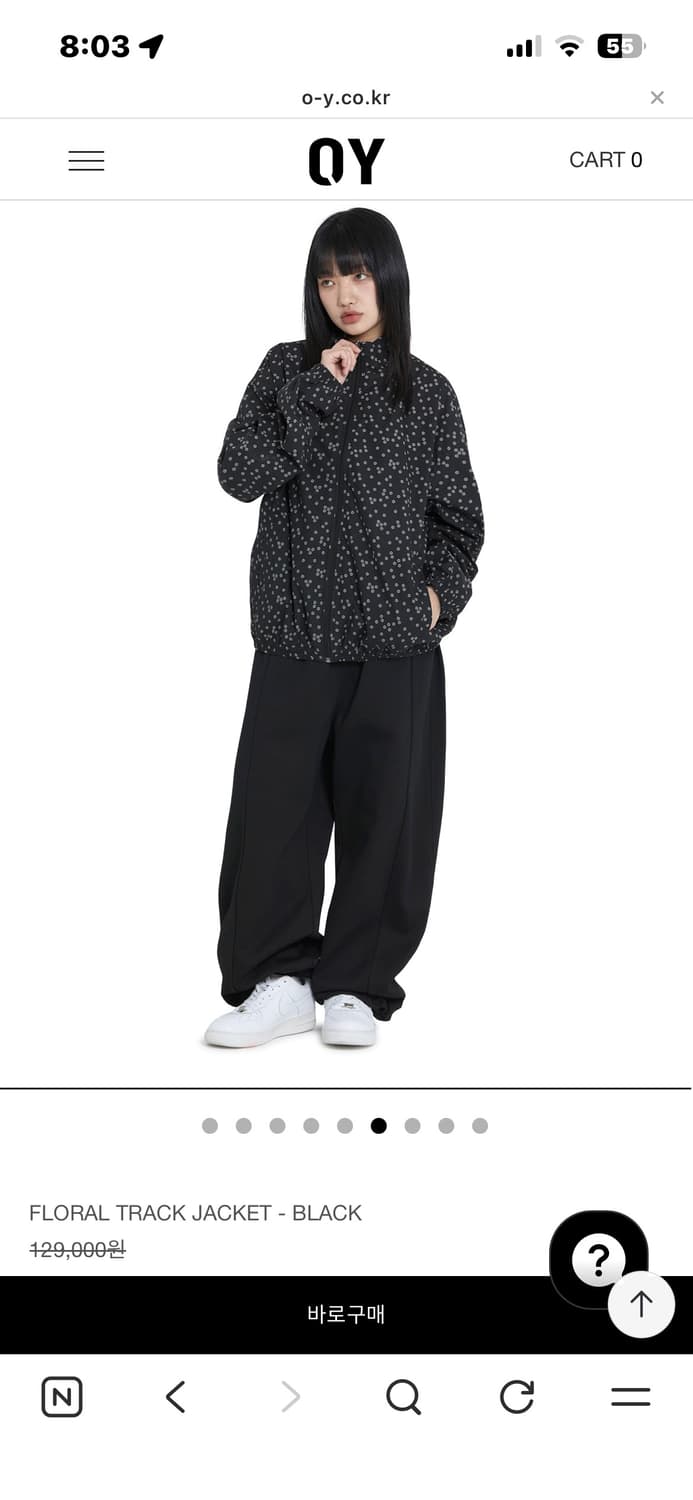 오와이 바람막이 FLORAL TRACK JACKET - BLACK 상품이미지3