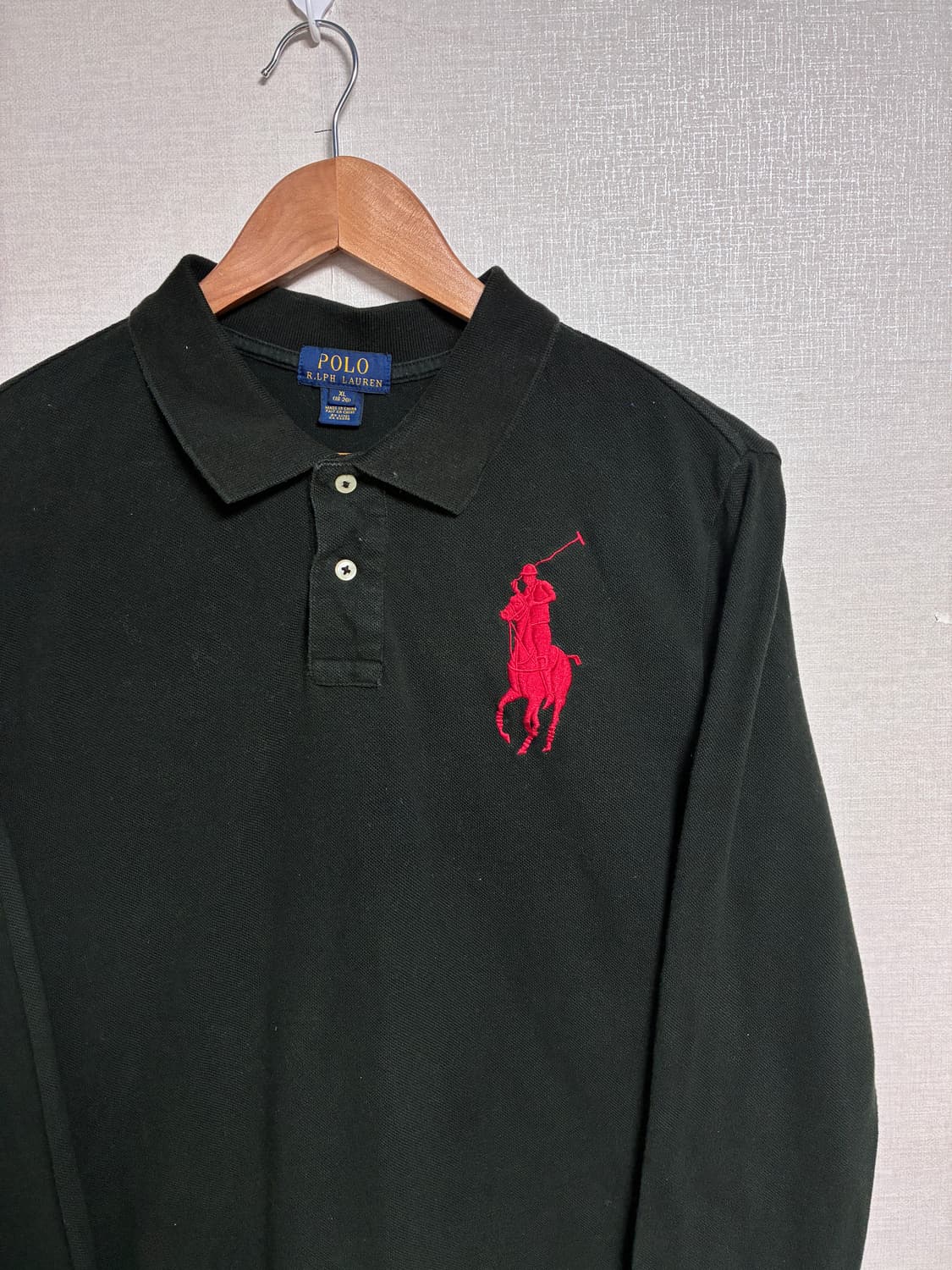 빈티지 폴로 카라티 빅로고 블랙 S 상품이미지1