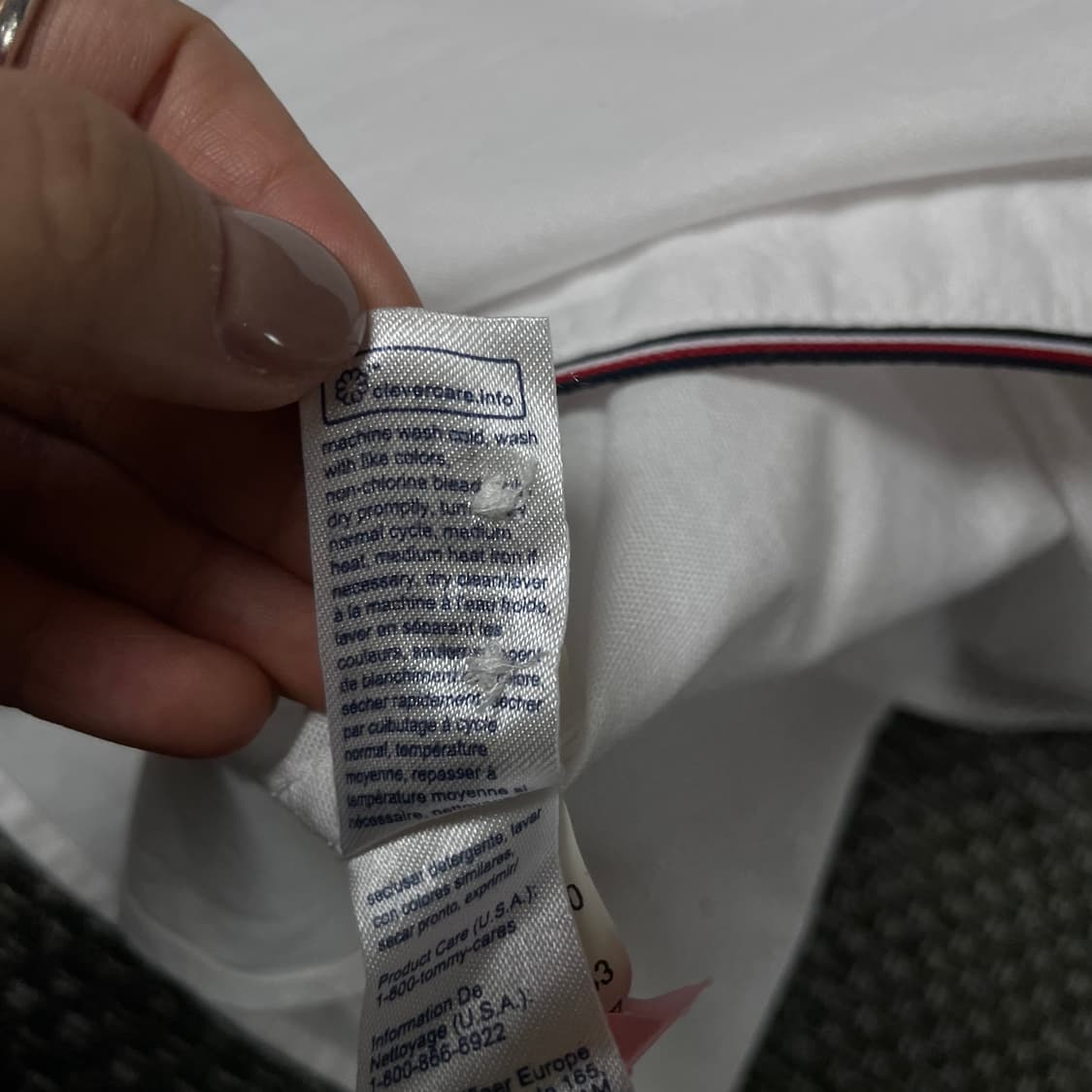 타미힐피거 미니로고 화이트 긴팔 셔츠 S 상품이미지7