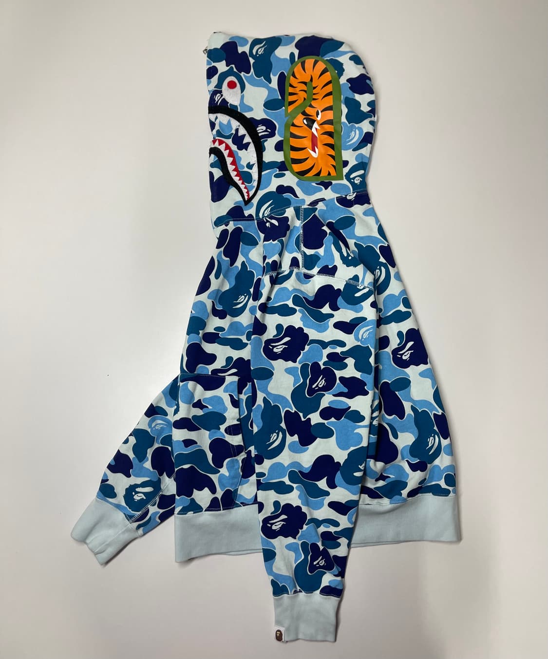 베이프 BAPE 블루 카모 샤크 후드집업 L 상품이미지2