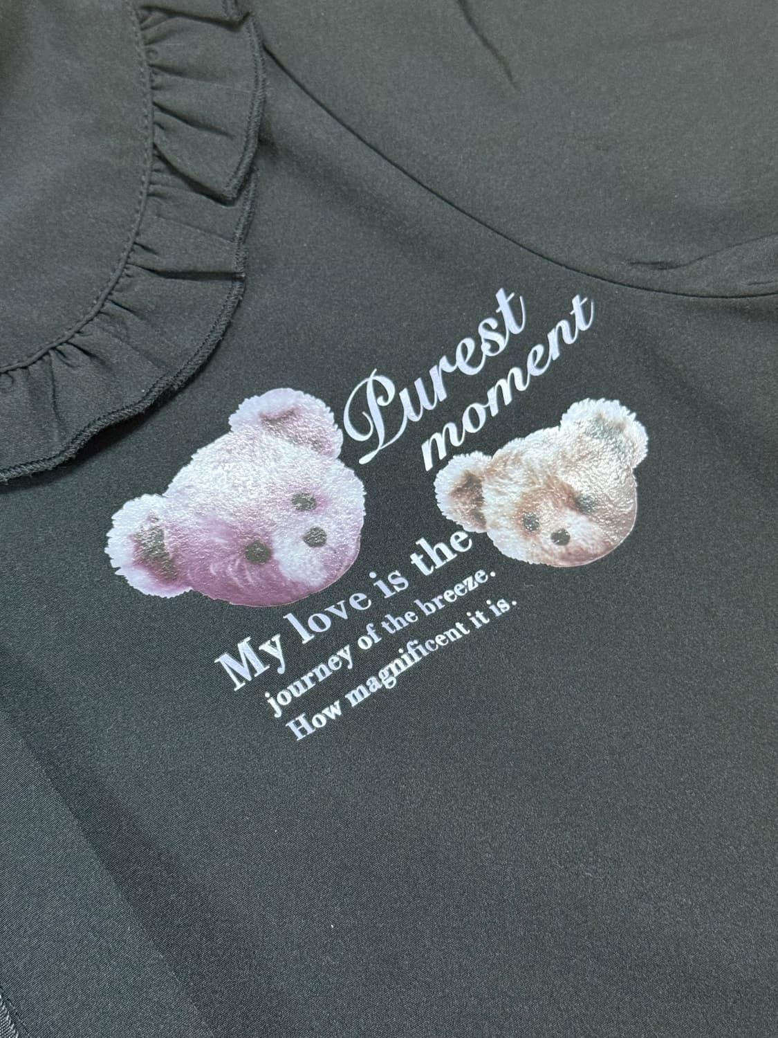 Chip Clip 테디베어 리본 블라우스 고스로리 스나계 상품이미지2