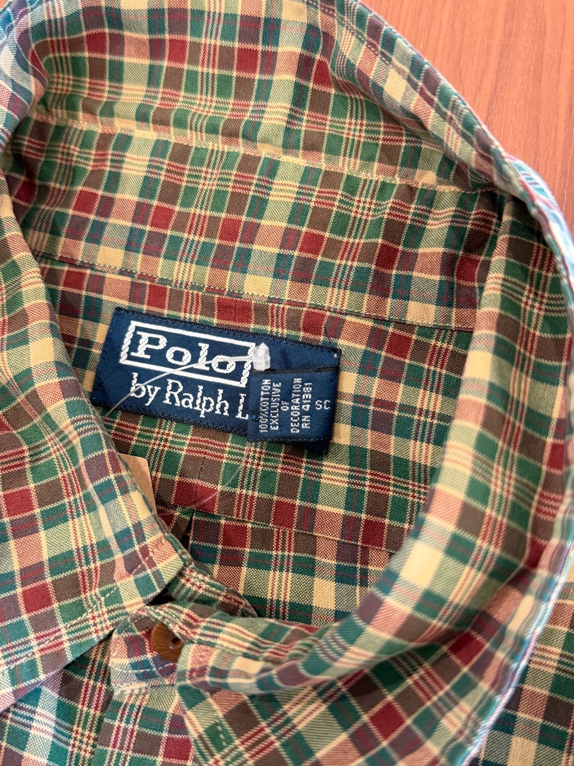 90-00s Polo RL 폴로 랄프로렌 스웨이드 엘보 체크 셔츠 상품이미지8