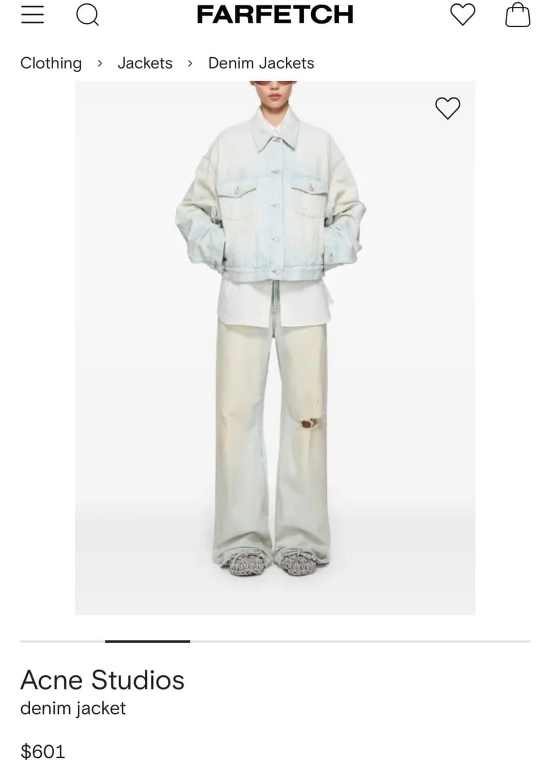 아크네스튜디오 데미지드 데님 자켓 XXL 정품 상품이미지3