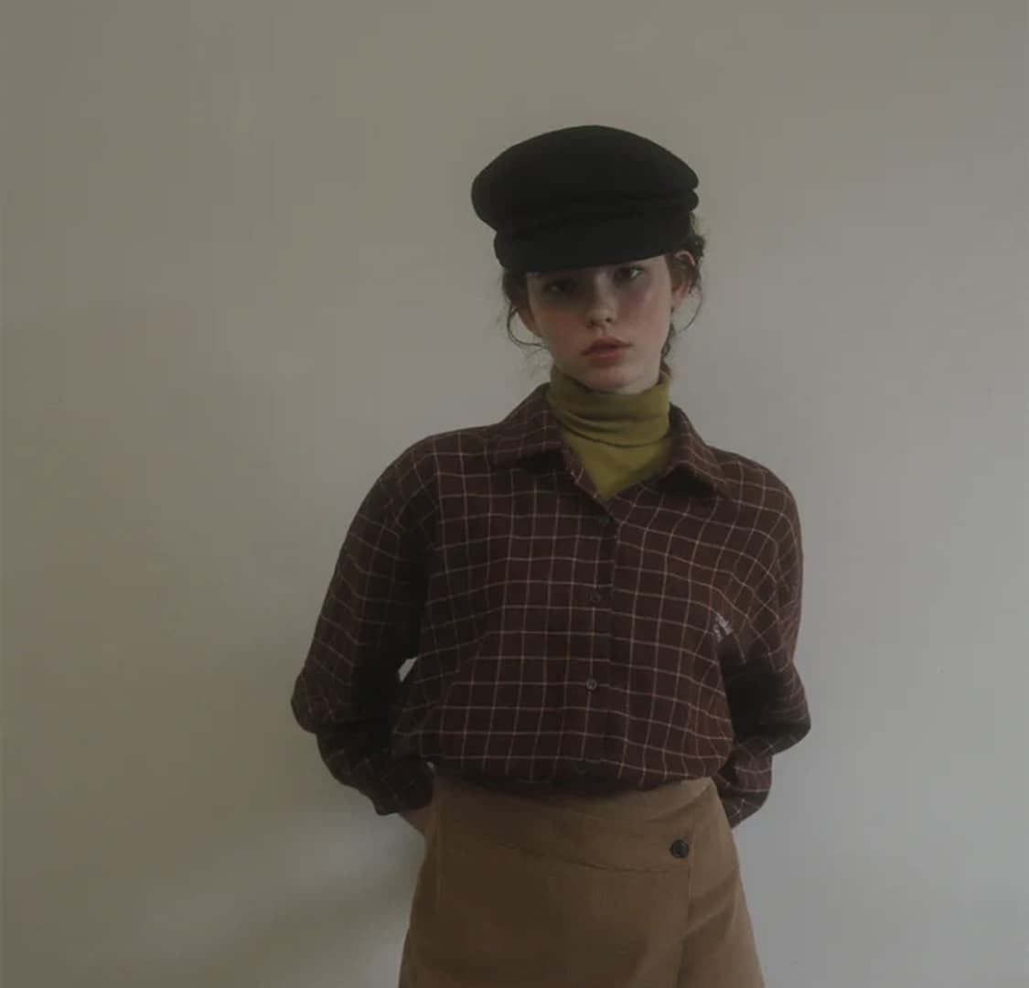 위드아웃썸머 브릭스 울 햇 헌팅캡 베레모 브라운 상품이미지3