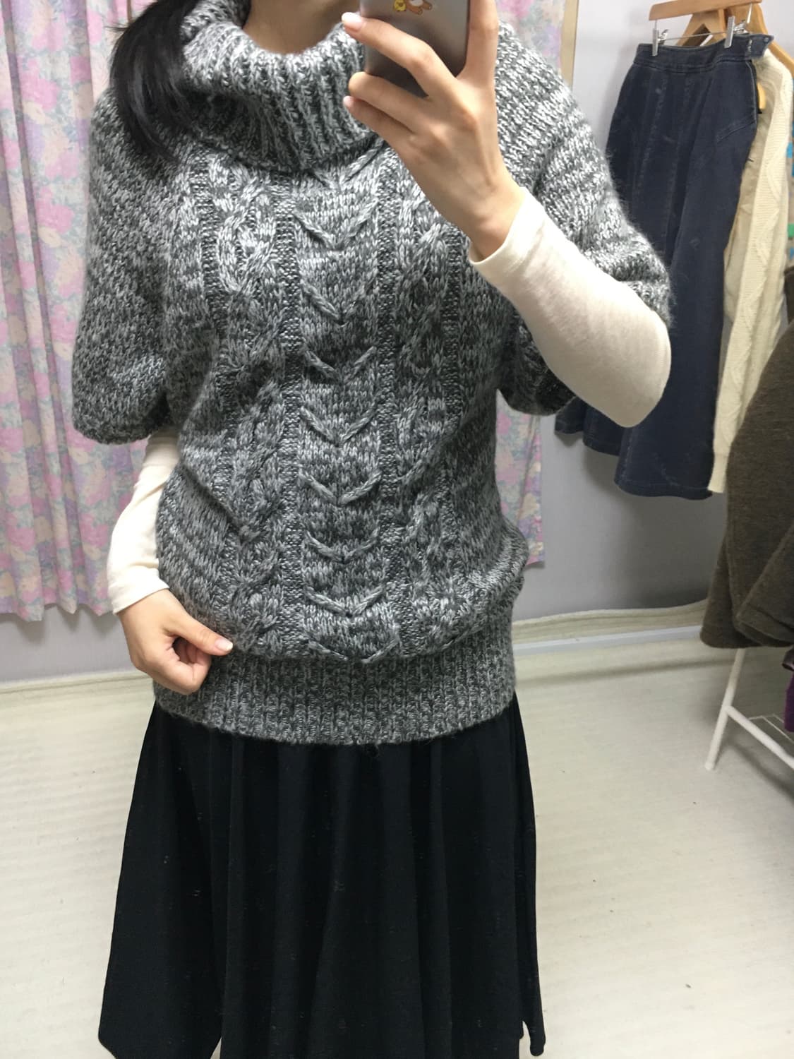 그레이 보카시 목폴라 니트 상품이미지2