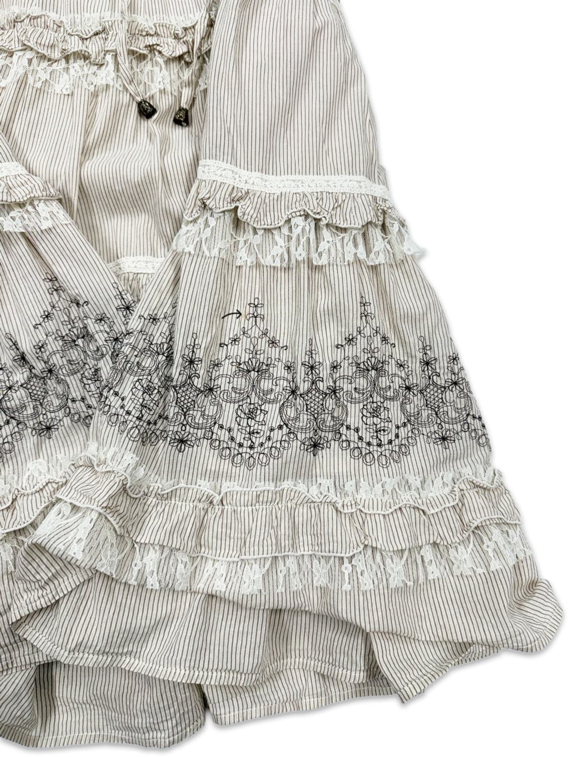 빈티지 Axes Femme 프릴 롱 플레어 롱 스커트 상품이미지5