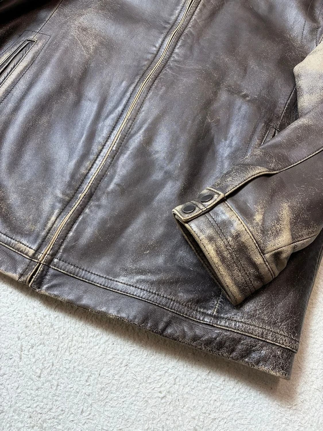 Selected 90's Cow 레더 페이딩 가죽 자켓 PN6378 상품이미지5