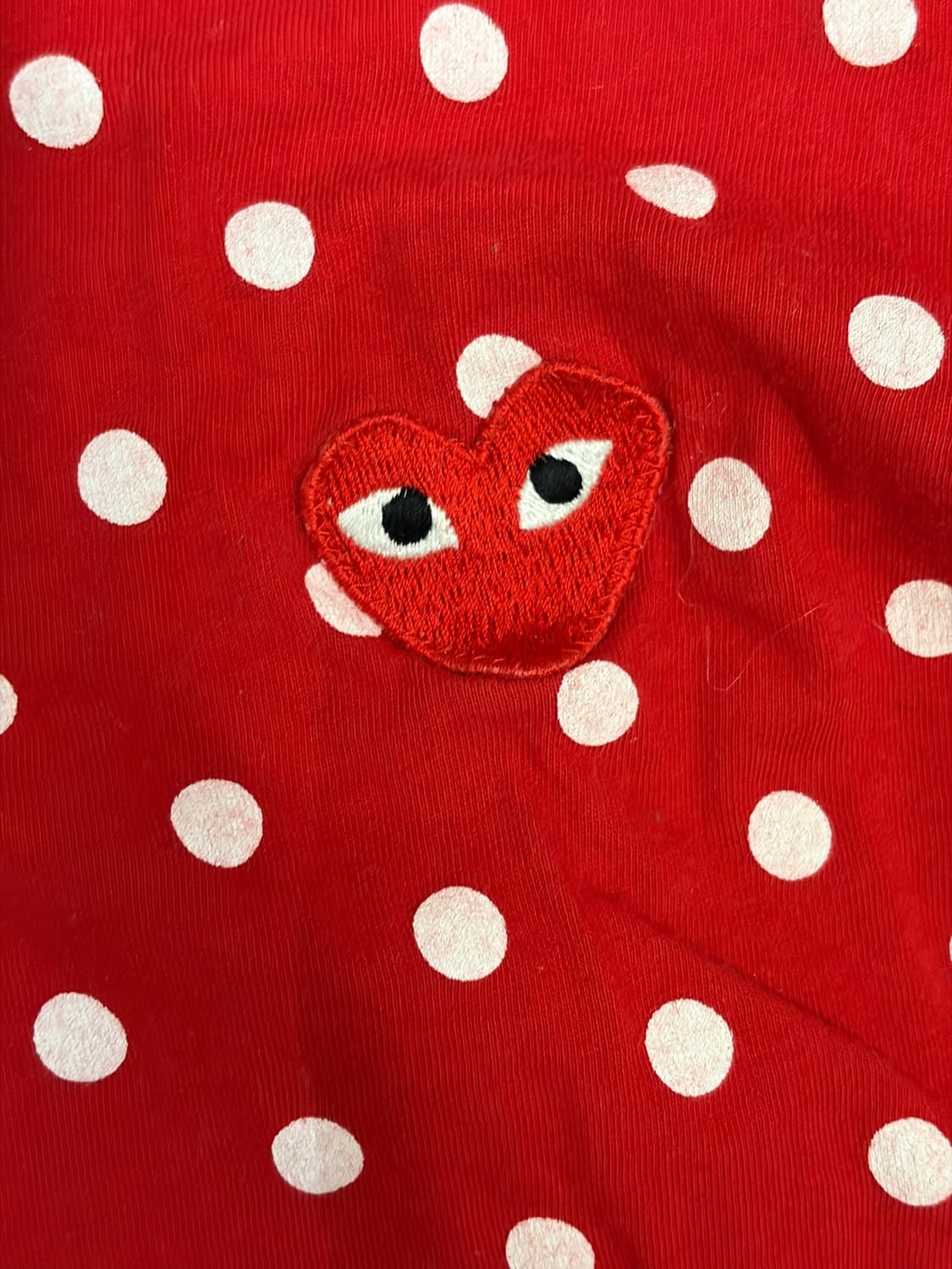 꼼데가르송 슬리브 도트 레드 XL 상품이미지1