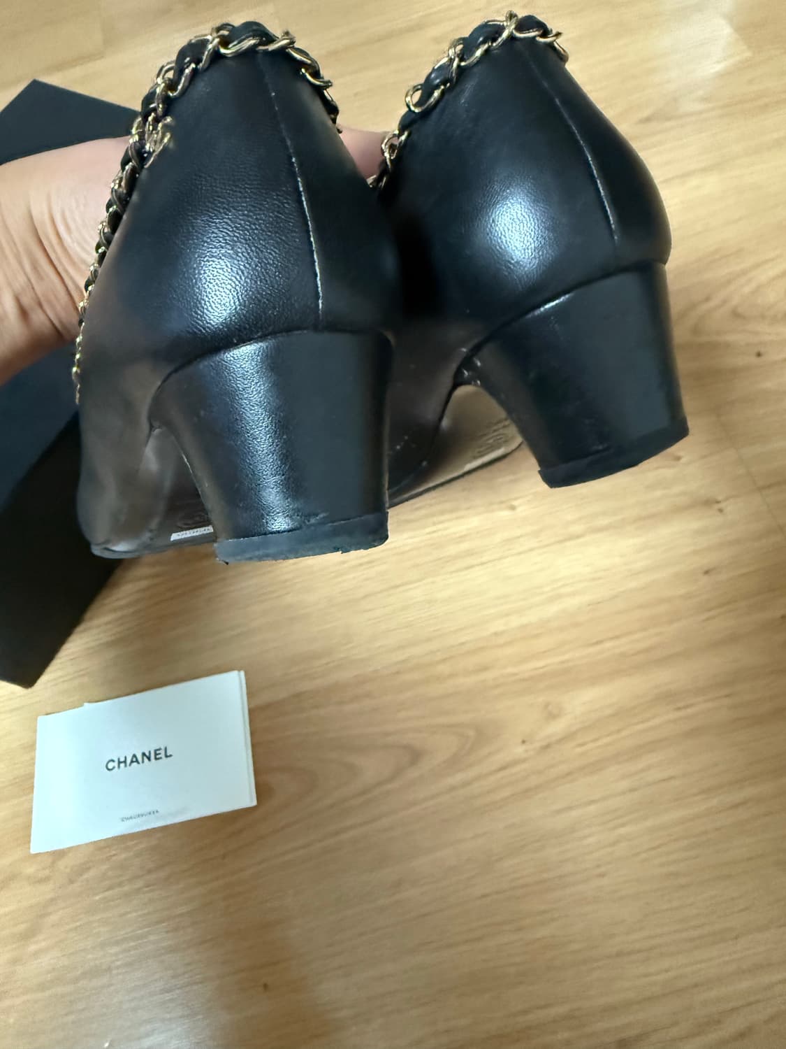 샤넬 블랙 체인 디테일 구두 38 상품이미지3