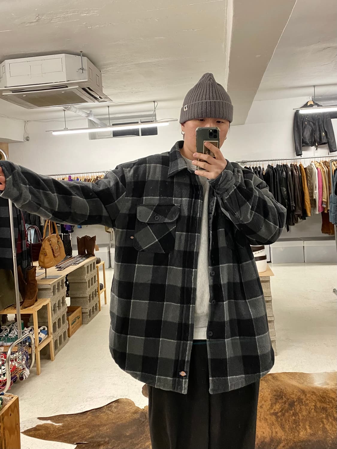 DICKIES fleece shirts jacket 디키즈 체크 후리스 상품이미지9