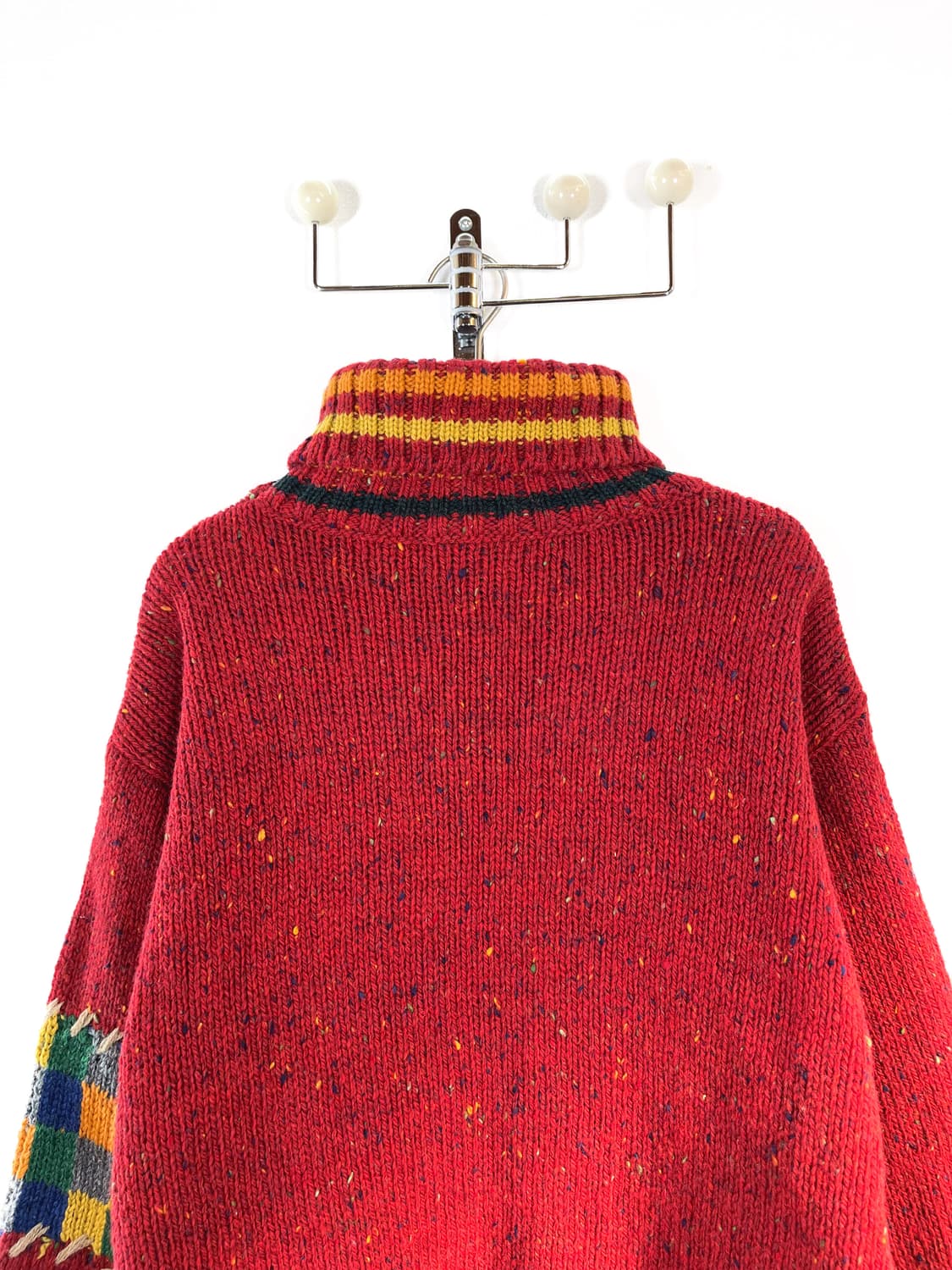 90's 베네통 헤비울 패치워크 스웨터 상품이미지8