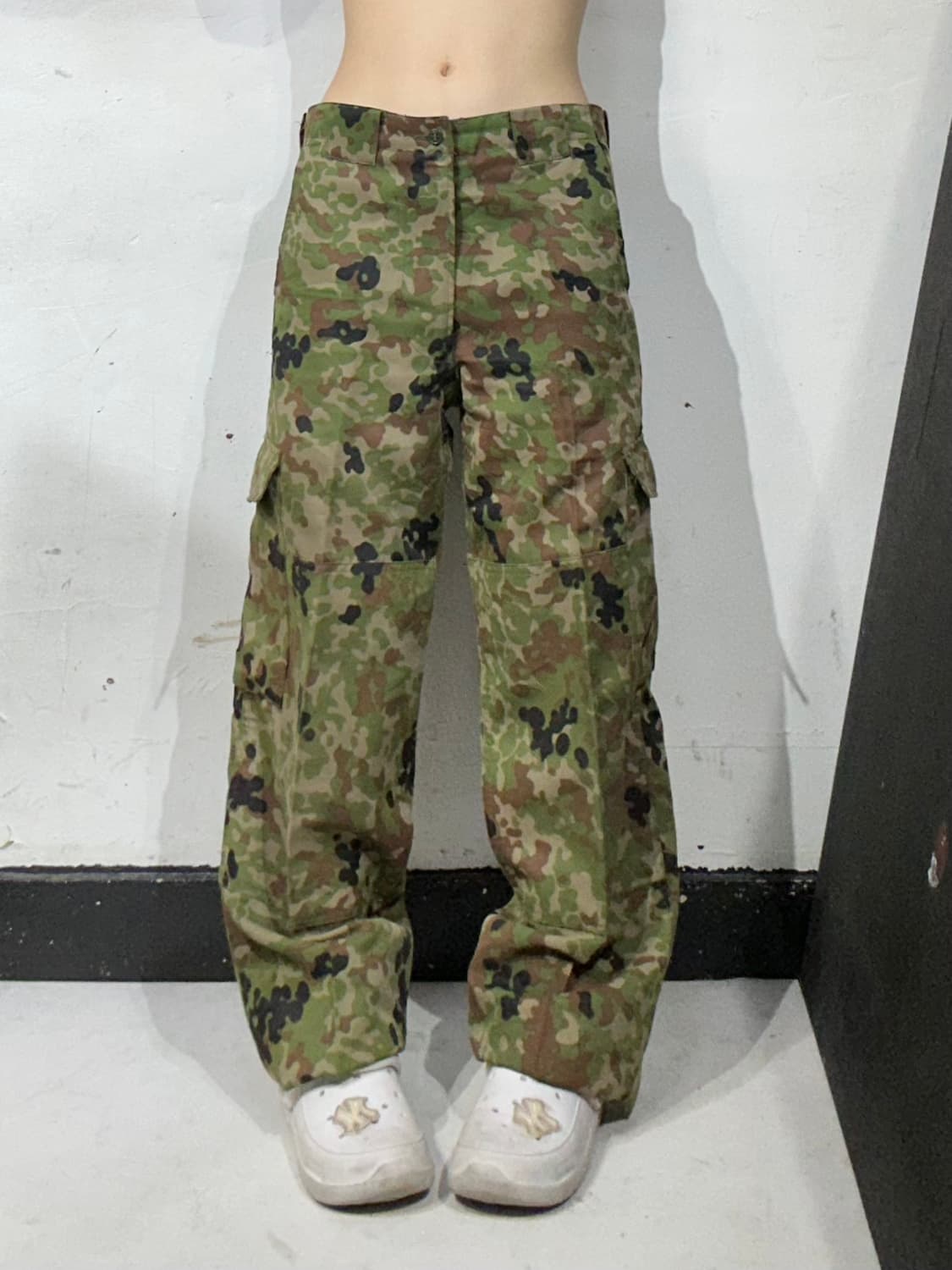 빈티지 카키 밀리터리 카모 와이드 카고 팬츠  상품이미지2
