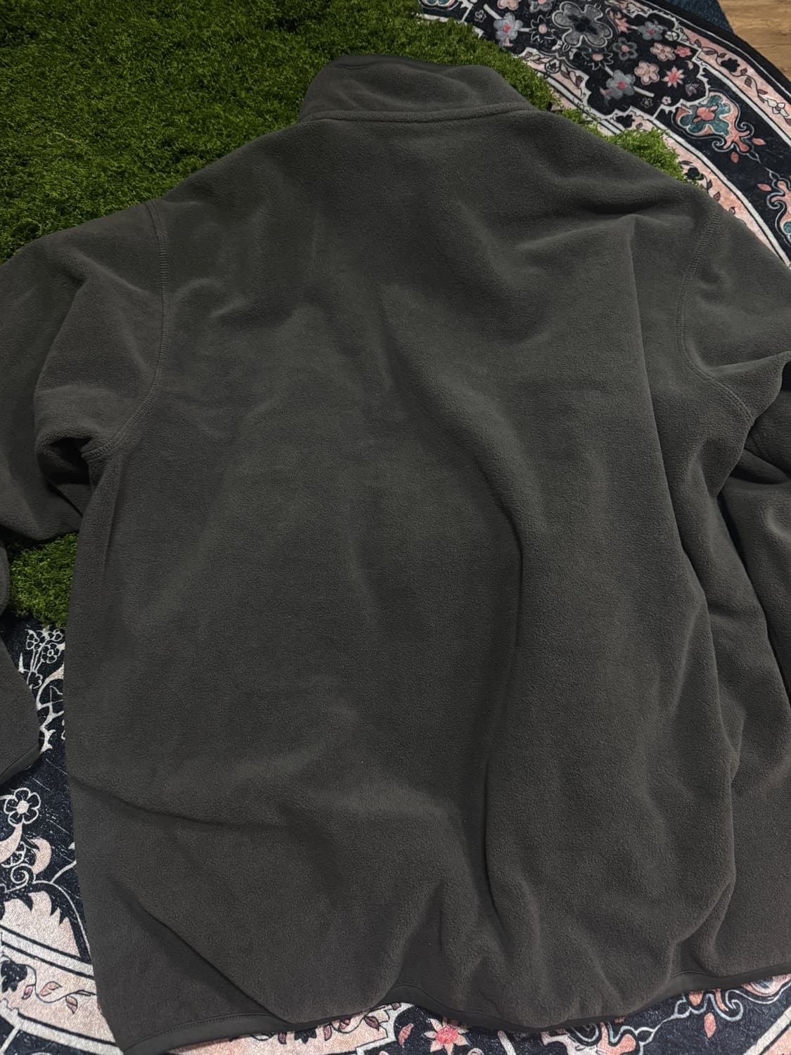 플리스 하프넥 버튼업 다크그린 상품이미지2