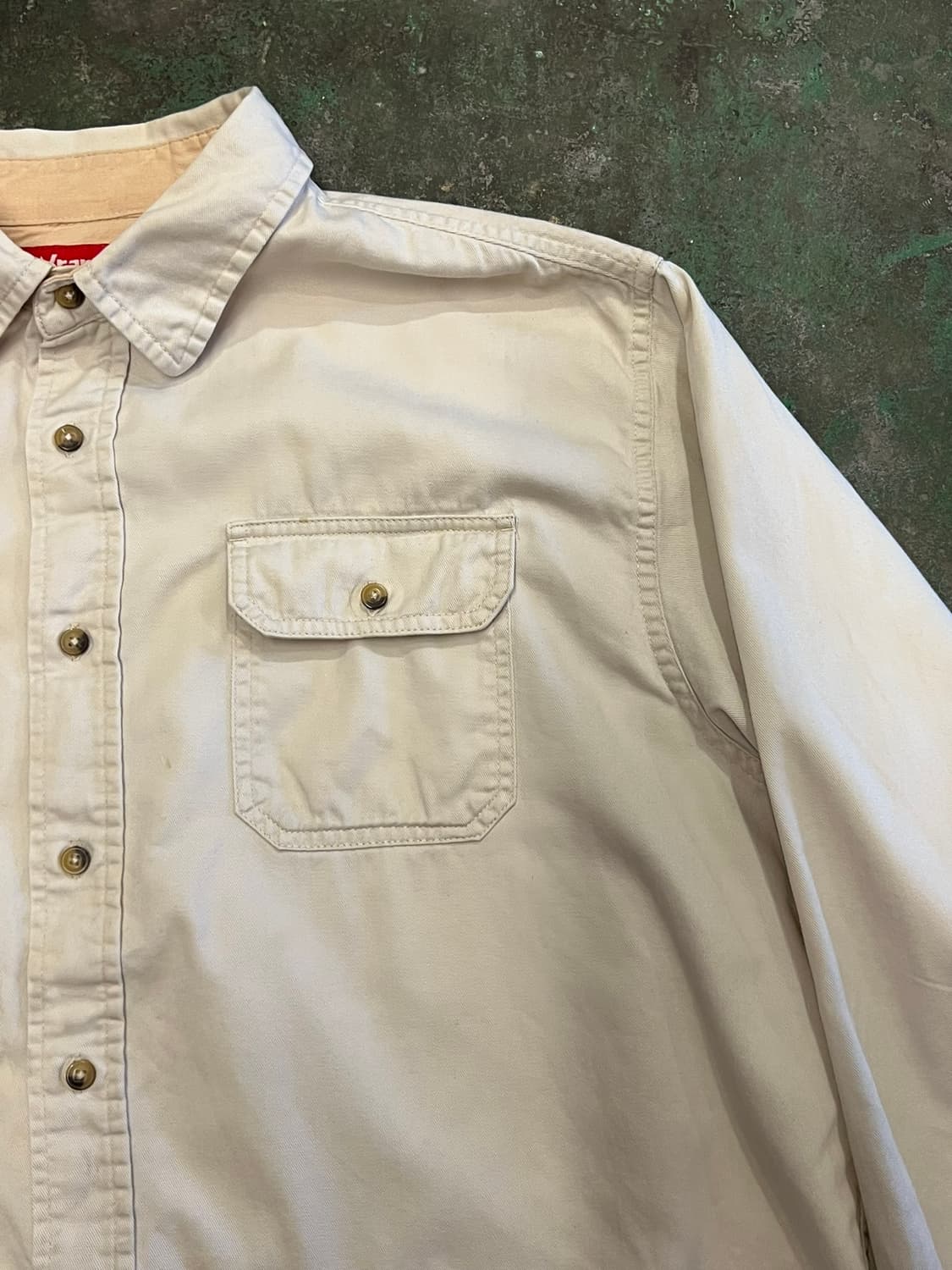 [XL] 랭글러 코튼 트윌 워크 셔츠 아이보리 더블포켓 Wrangler 상품이미지2