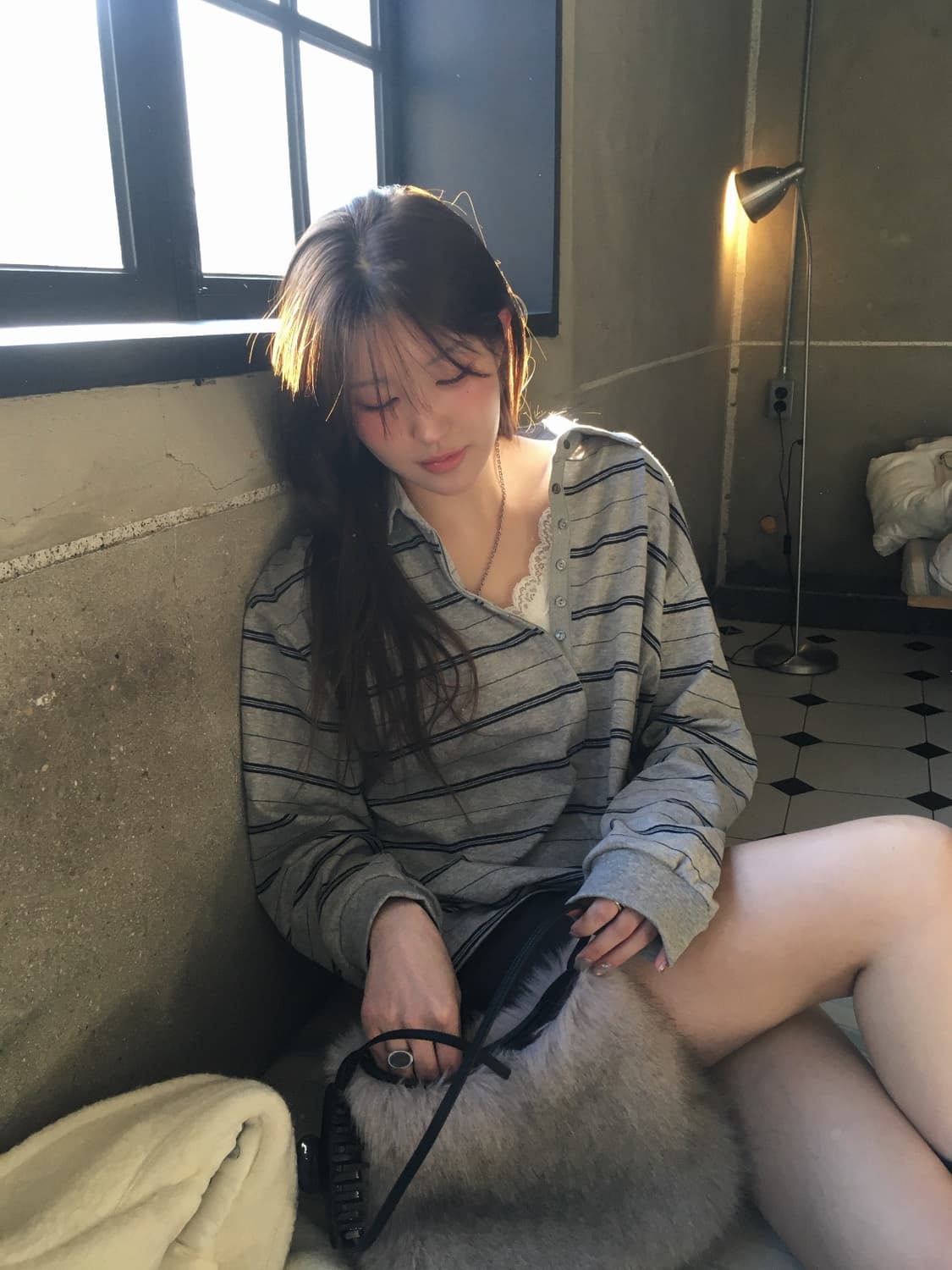 (새상품) 노프 nof ricky pk tee 피케 티셔츠 (그레이) 상품이미지1