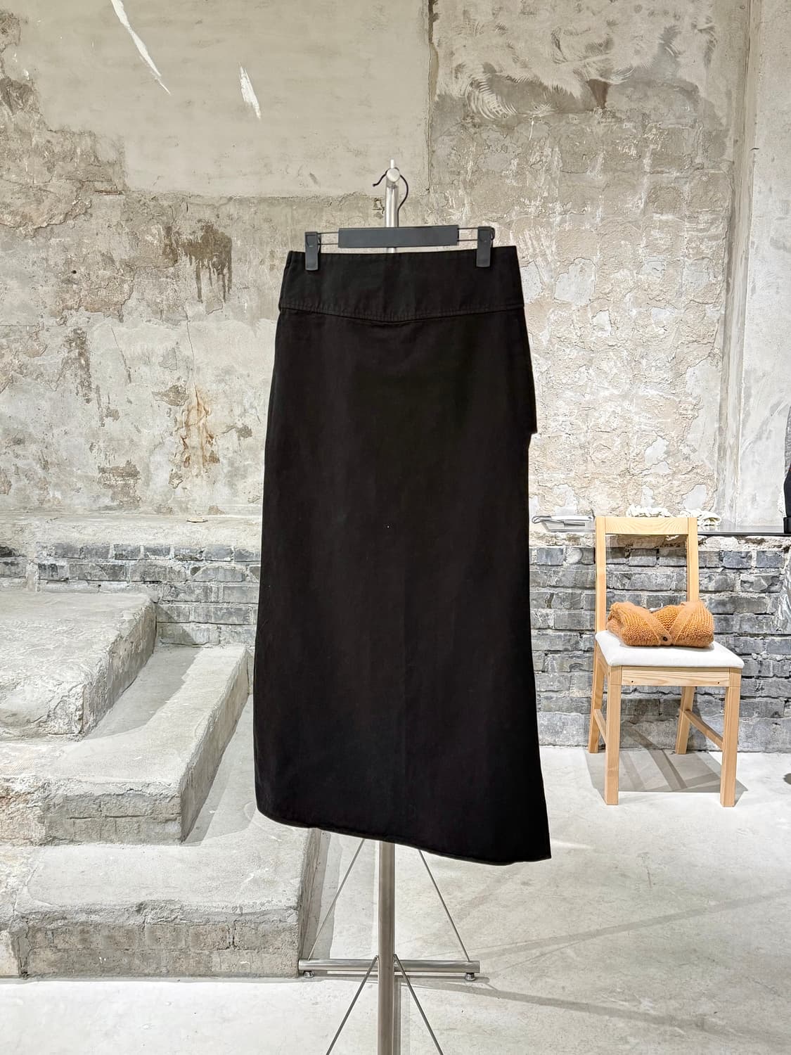 기마구아스 블랙 인시전 코튼 롱 스커트 상품이미지6