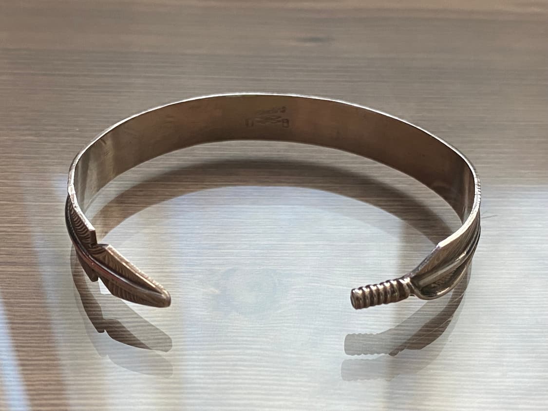 딘 브라운 인디언주얼리 나바호 은 실버 뱅글 팔찌 판매합니다. 상품이미지8