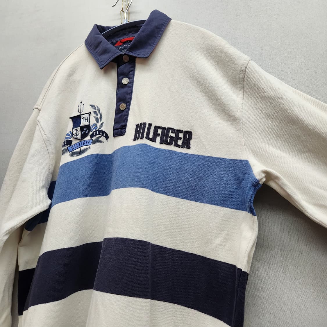 올드스쿨 타미힐피거 빅로고 자수 럭비티 XL(XL) 상품이미지3