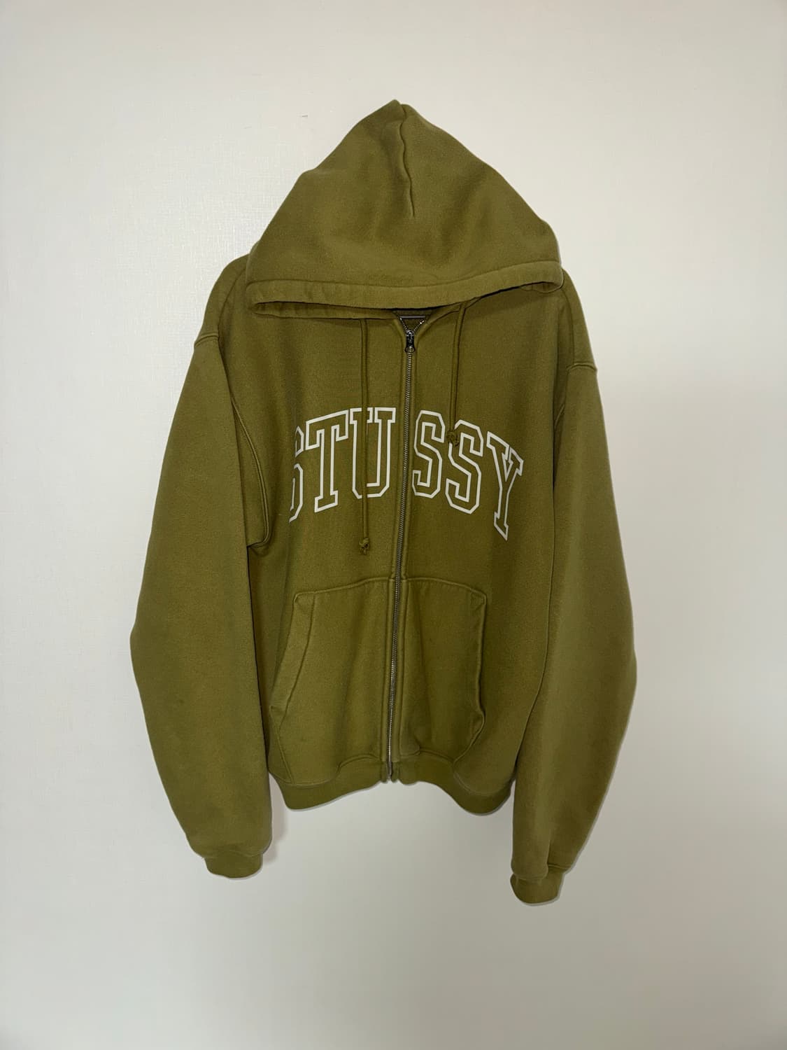 스투시 아웃라인 집 후드 올리브 상품이미지2
