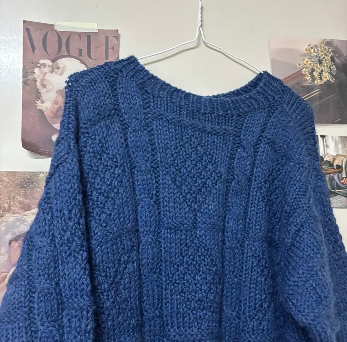 빈티지 블루 컬러 헤비울 짜임니트 상품이미지2