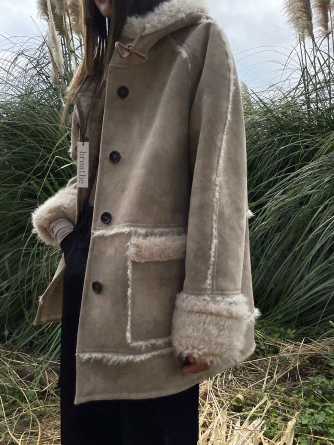 breathe 브리드 후드 무스탕 상품이미지2