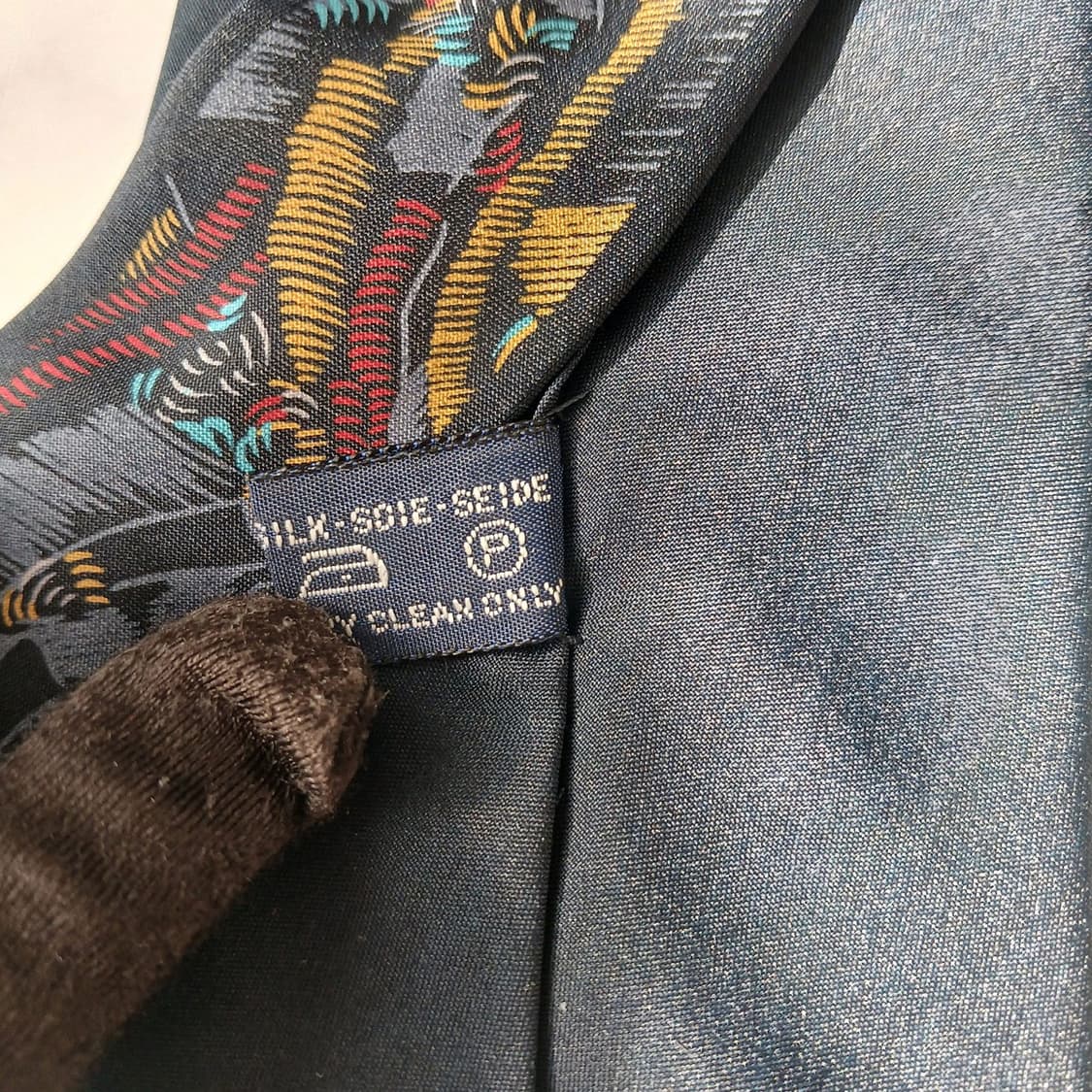 밀라숀 실크 네이비 아트 패턴 넥타이 9.5cm A+등급 A19865 상품이미지8