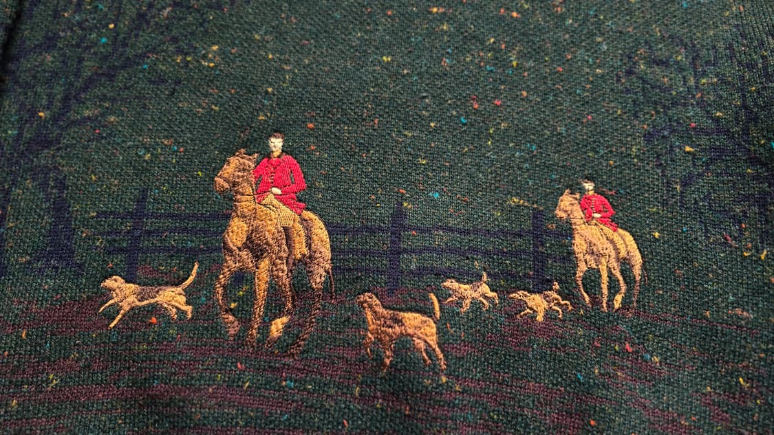 빈티지 퓨어울 자수 니트 L , Made In Italy 이태리 상품이미지2