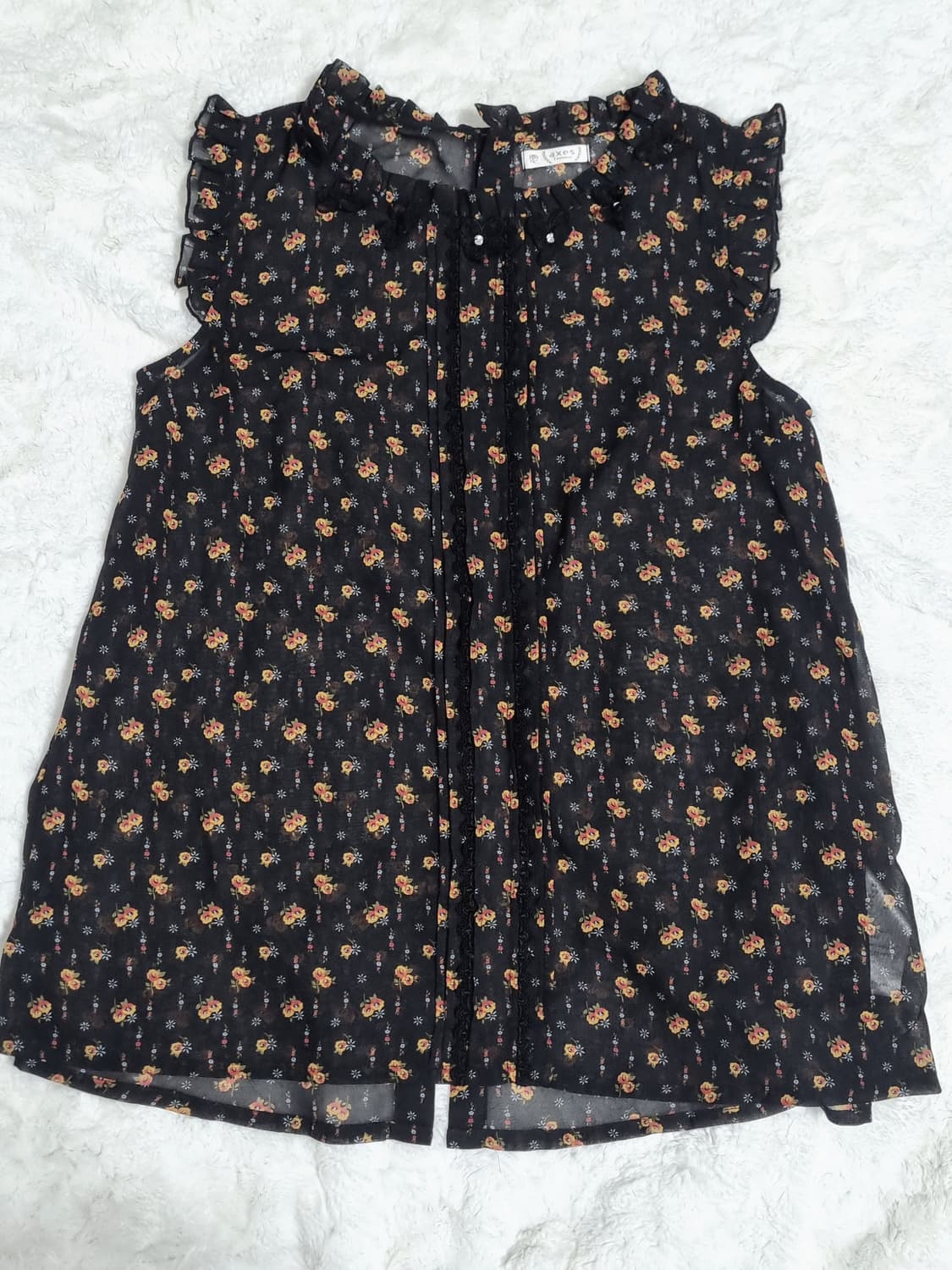 일본 빈티지 일브엑시즈팜 axes femme 플로럴 쉬폰 블라우스 상품이미지1