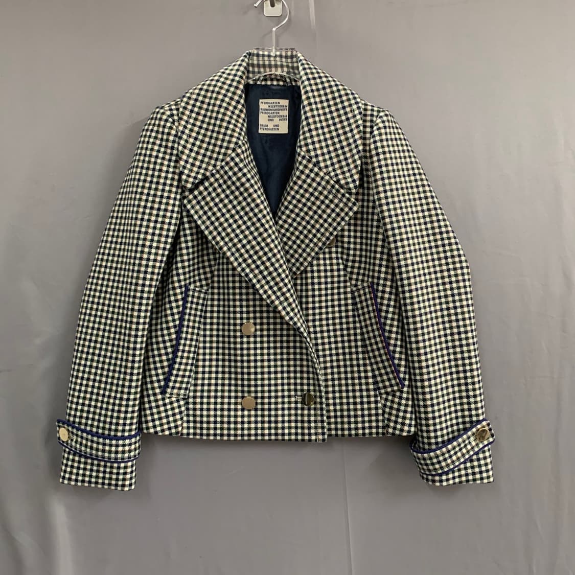 36 바움 운드 페르드가르텐 더블 브레스티드 체크 자켓 상품이미지2
