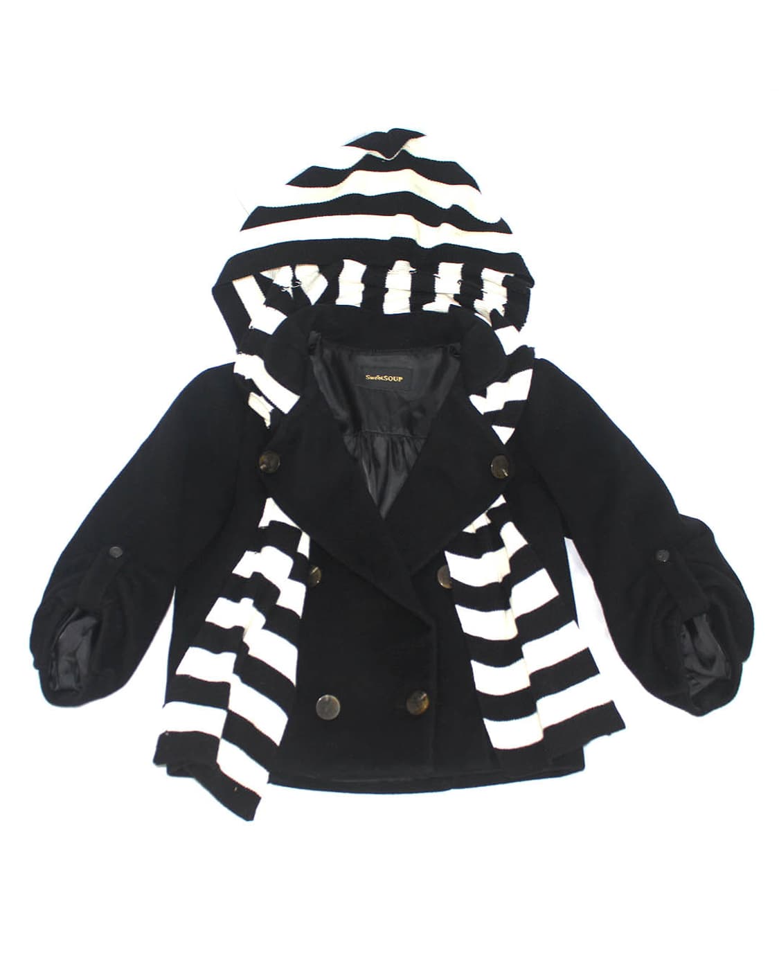 Attachable stripe hood shirring jacket 상품이미지1