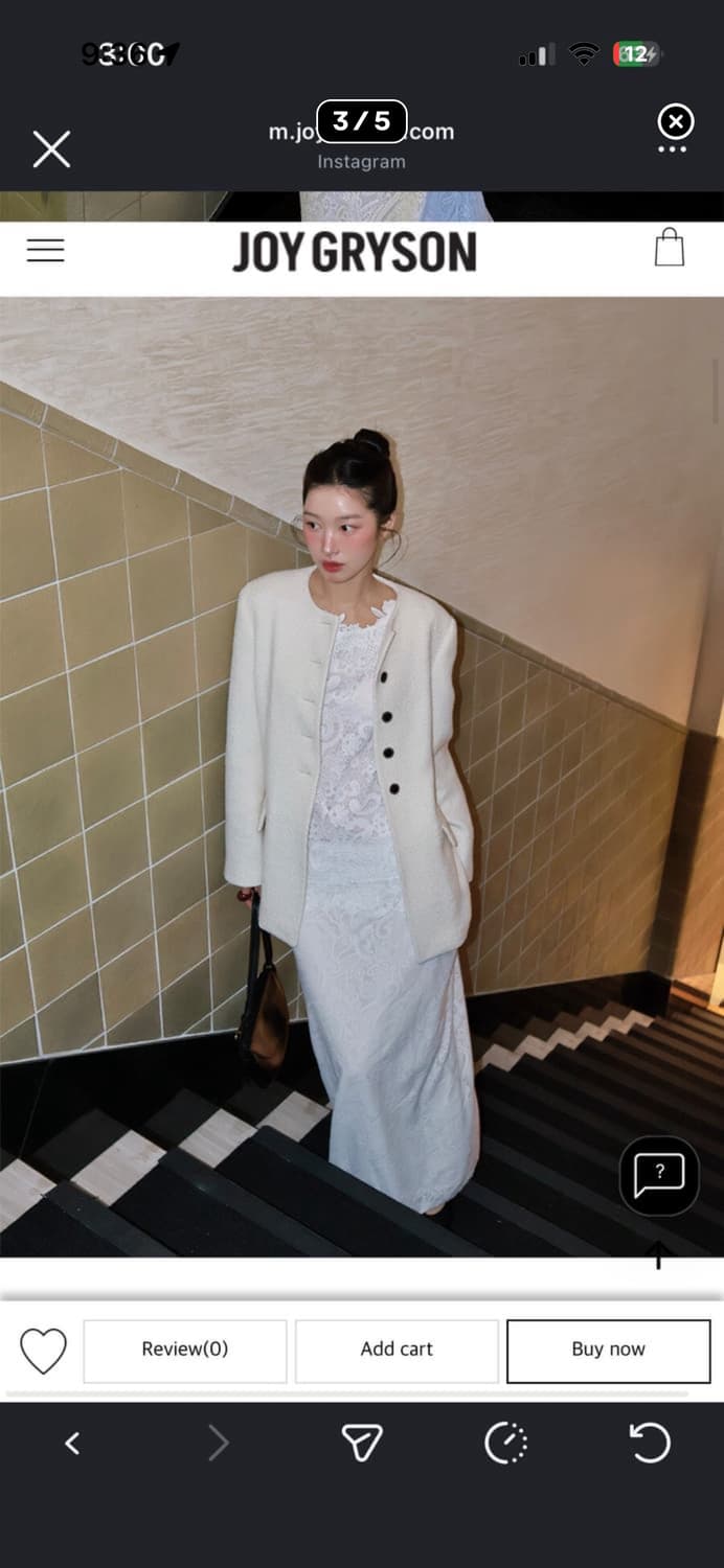 새상품) 조이그라이슨 크림부클 트위드 자켓 S 상품이미지5