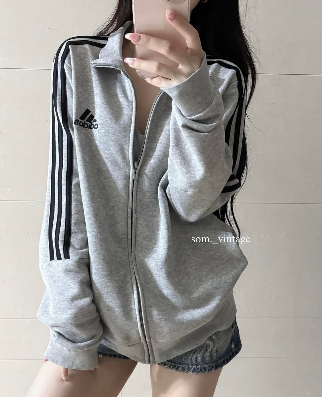 아디다스 코튼 그레이집업 상품이미지1