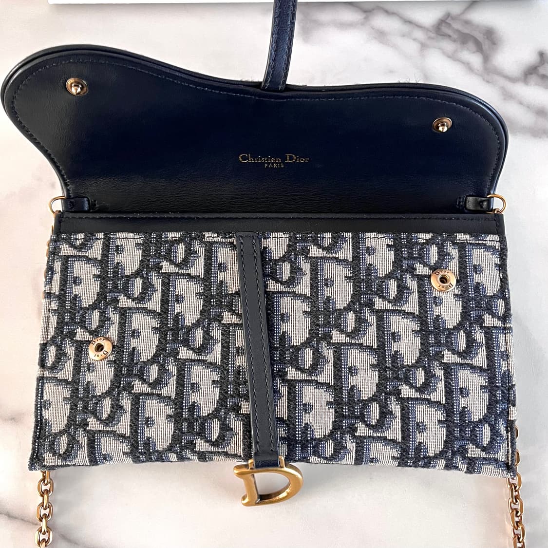 [S급/정품] 디올 새들 스몰 체인 파우치 지갑 woc 숄더백 가방 상품이미지3