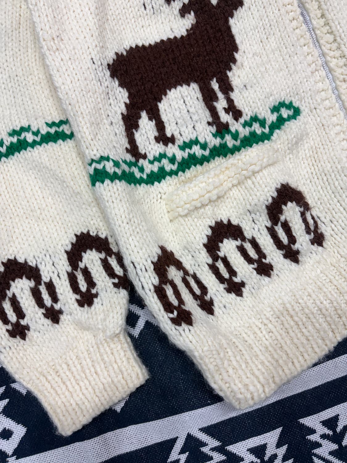 Cowichan (canadian sweater) XXL 사슴 코위찬 상품이미지7