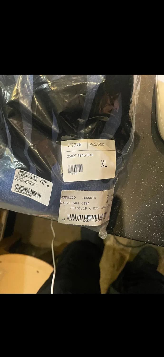 마리아노 MAGLIANO 로고 자카드 브이넥 울 가디건 블루 상품이미지8