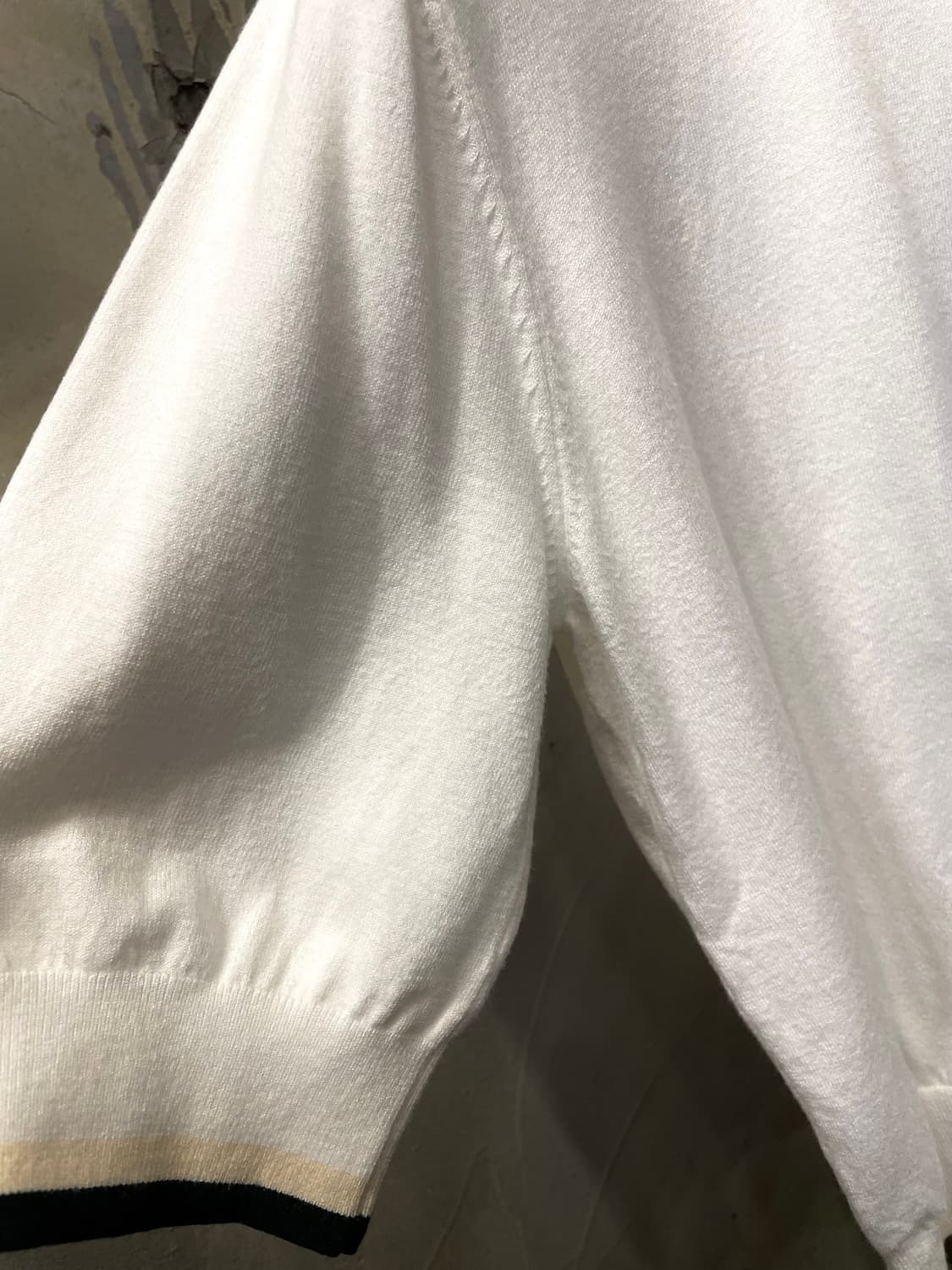 말본 여성 골프복 화이트 반팔 카라 니트 M 상품이미지4