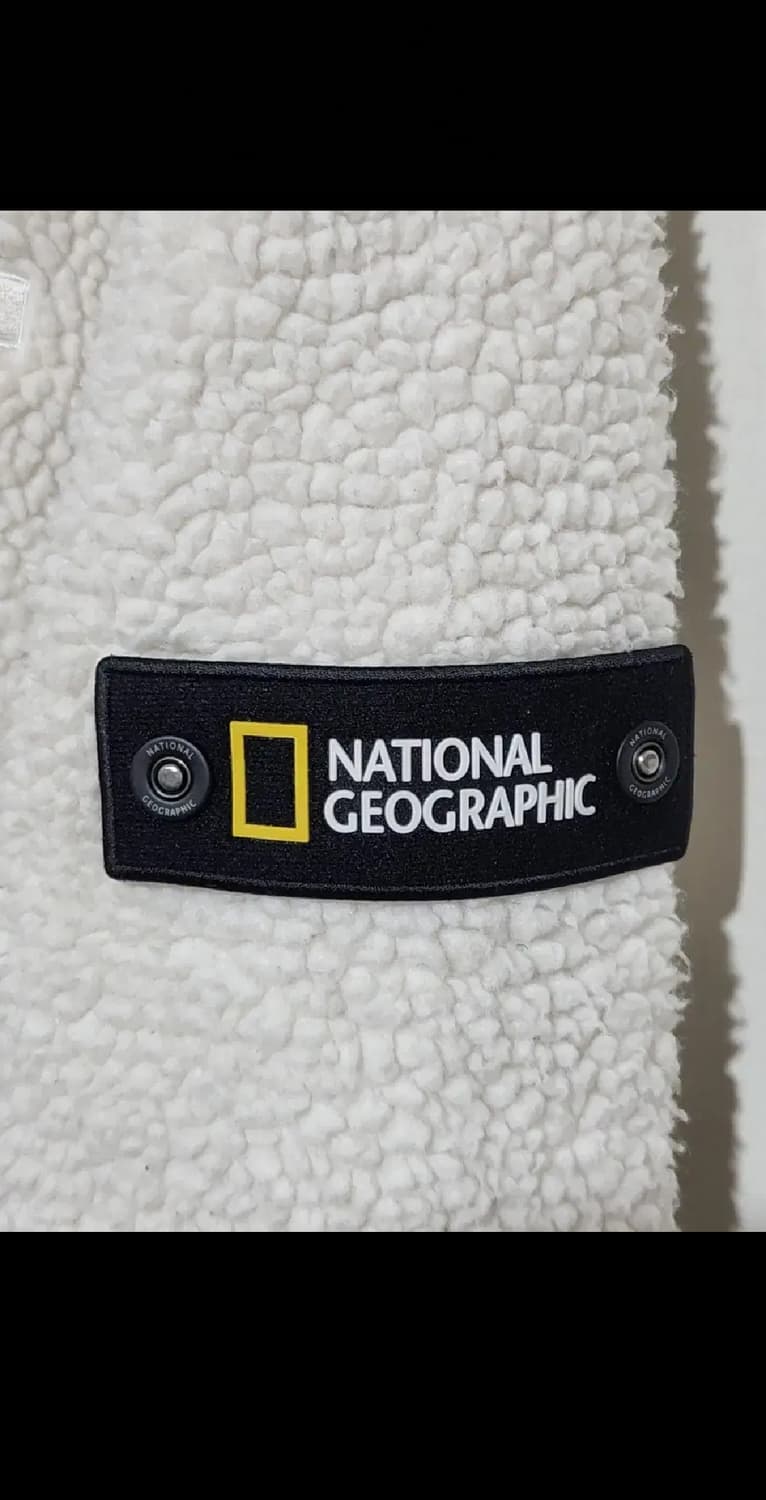 (L) 내셔널지오그래픽 후리스 와펜점퍼 화이트 뽀글이 플리스 자켓  상품이미지5