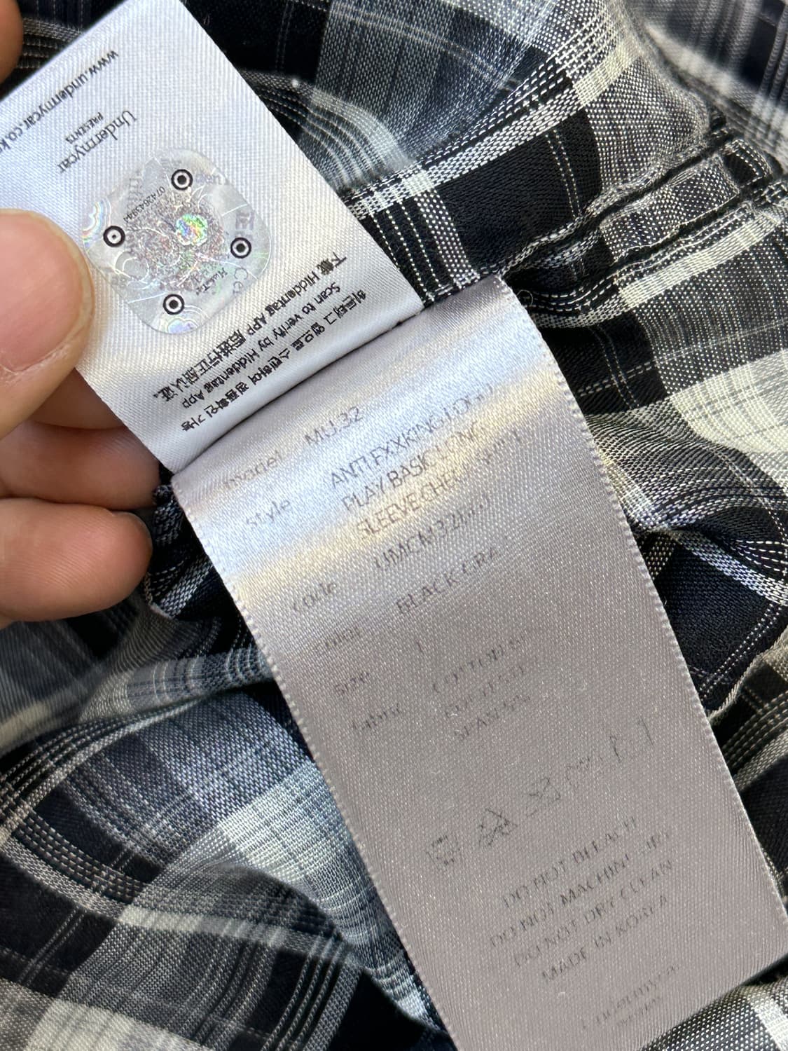 언더마이카 Mu.32 OG 로고 체크 셔츠 상품이미지7