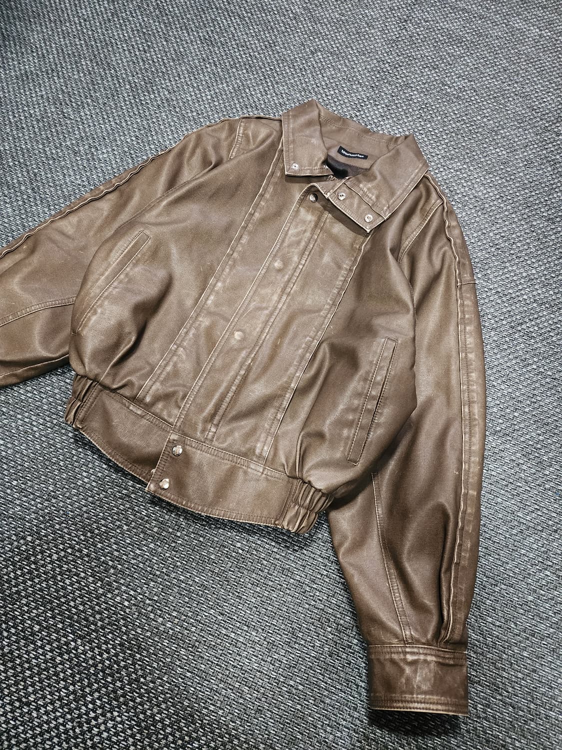 투머치택스 여성 브라운 레더자켓 M 상품이미지8