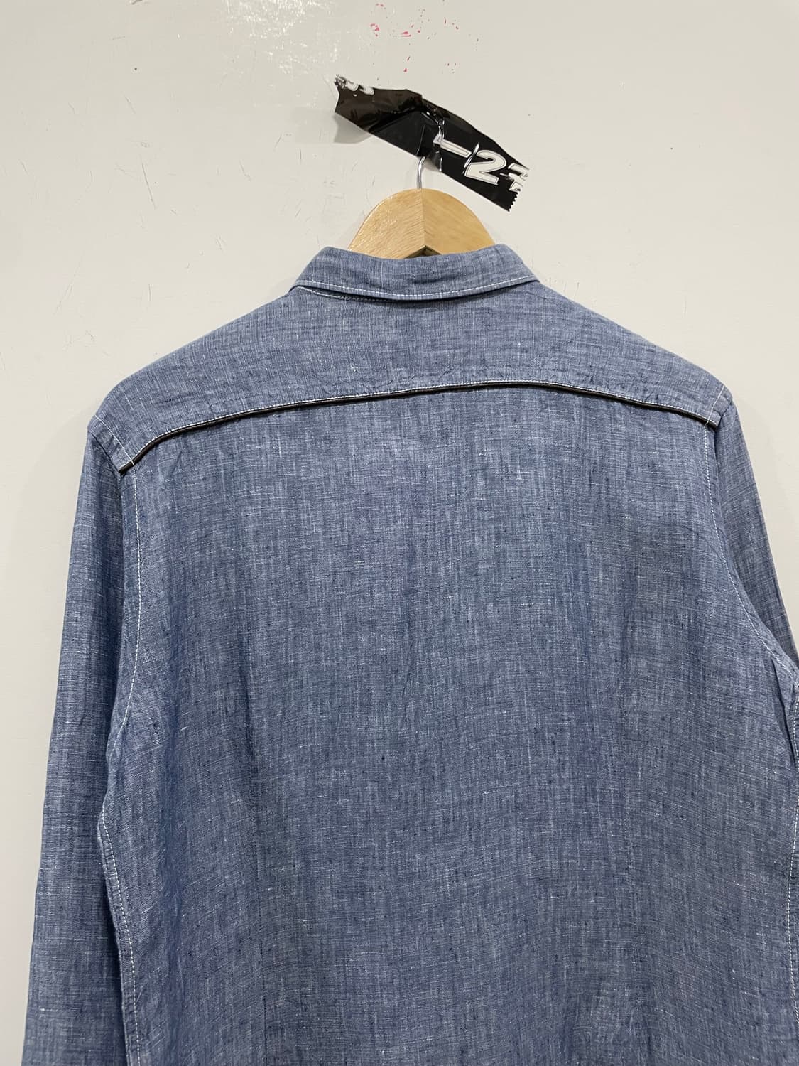 Beams heart 빔즈 하트 레더 파이핑 샴브레이 긴팔셔츠 상품이미지7