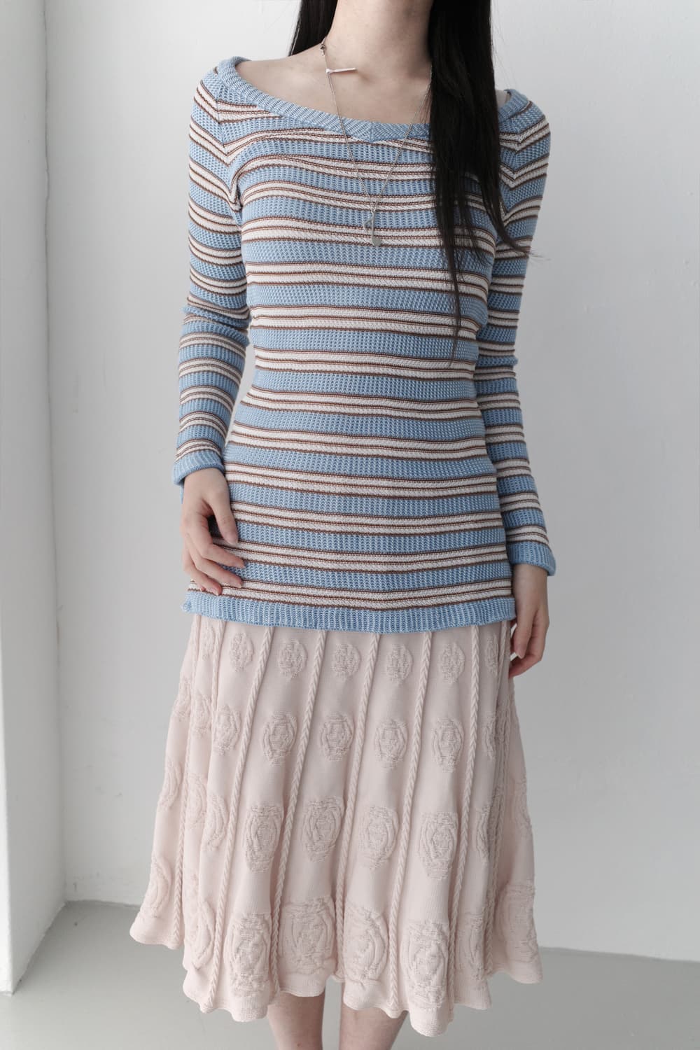 philosophy) stripe deep v-neck knit 상품이미지4