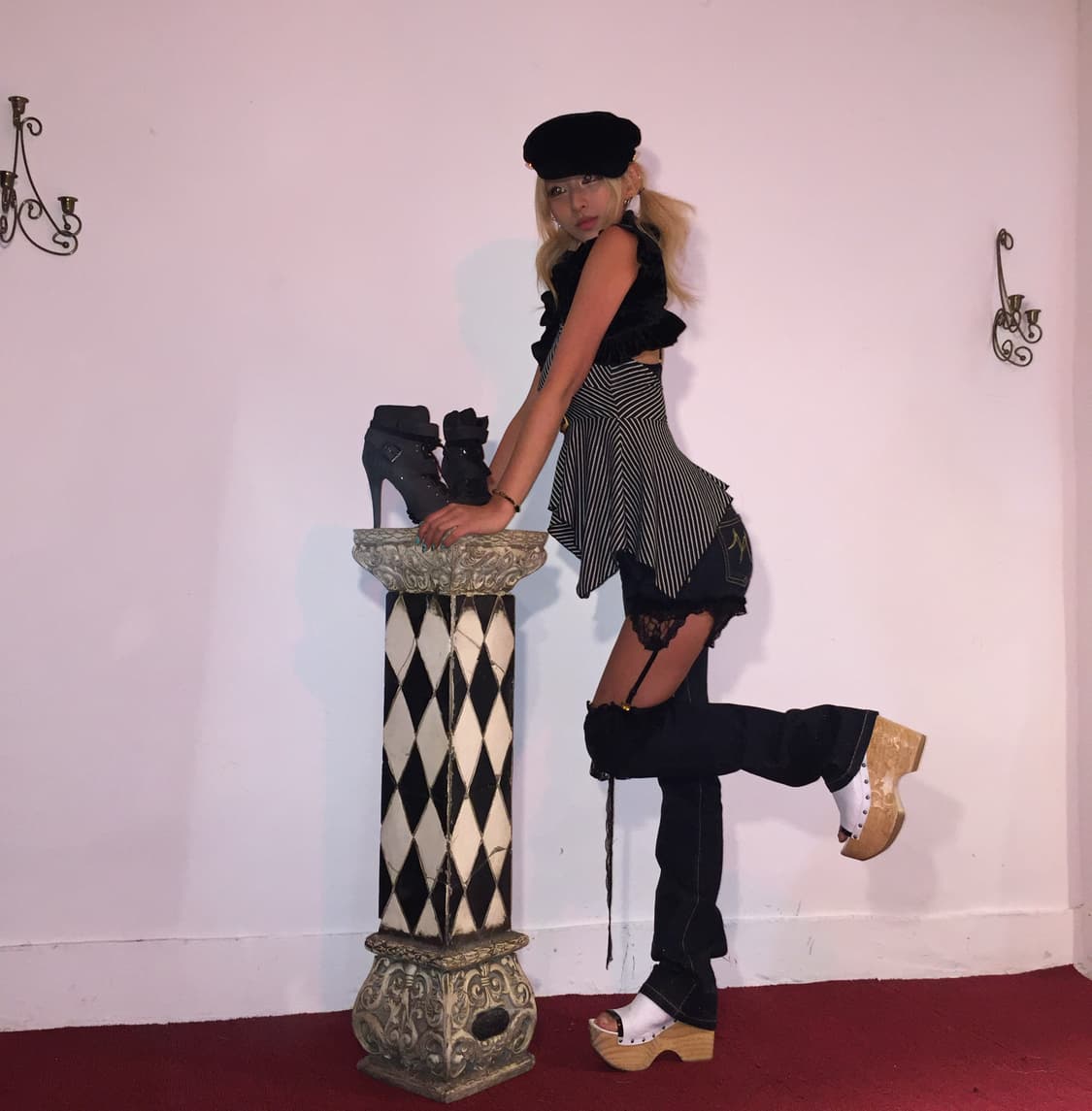 MA*RS SUGARGLOSS 가터벨트 글리터 팬츠 상품이미지5